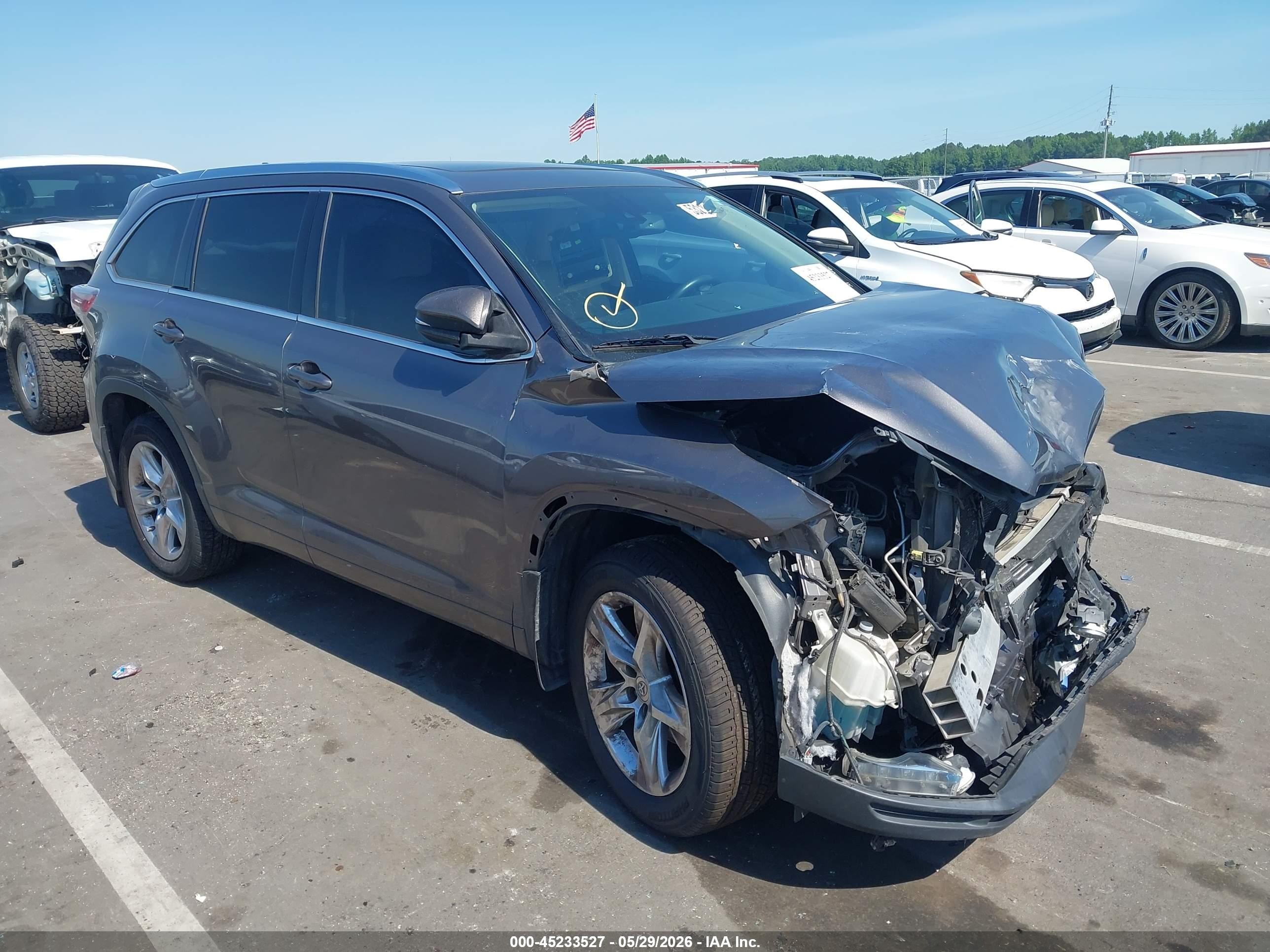 2015 Toyota Highlander Limited Platinum V6 Gray vin: 5TDDKRFHXFS082287