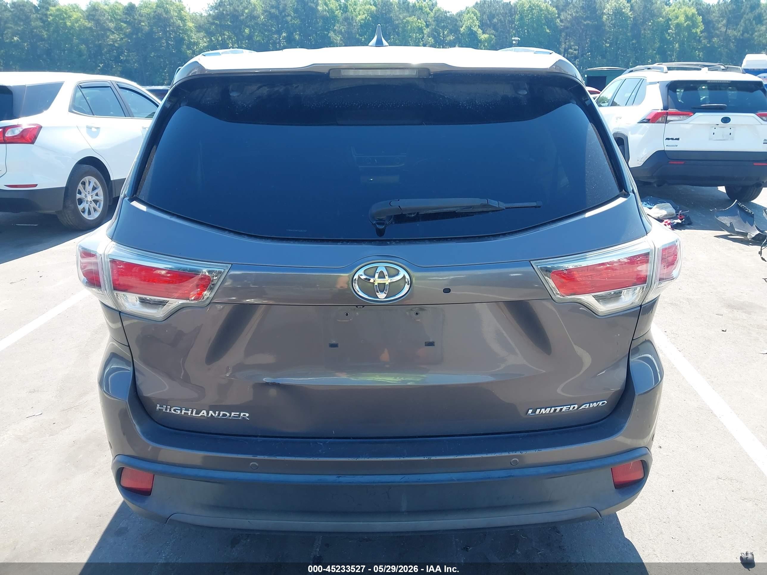2015 Toyota Highlander Limited Platinum V6 Gray vin: 5TDDKRFHXFS082287