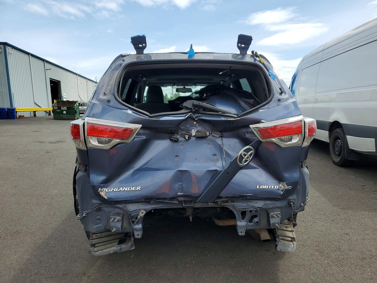 2015 Toyota Highlander Limited Синий vin: 5TDDKRFHXFS144240
