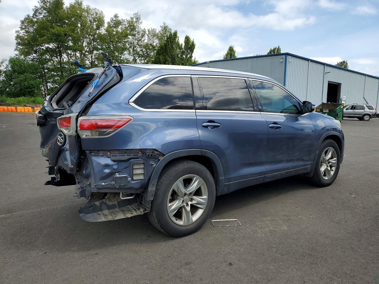 2015 Toyota Highlander Limited Синий vin: 5TDDKRFHXFS144240