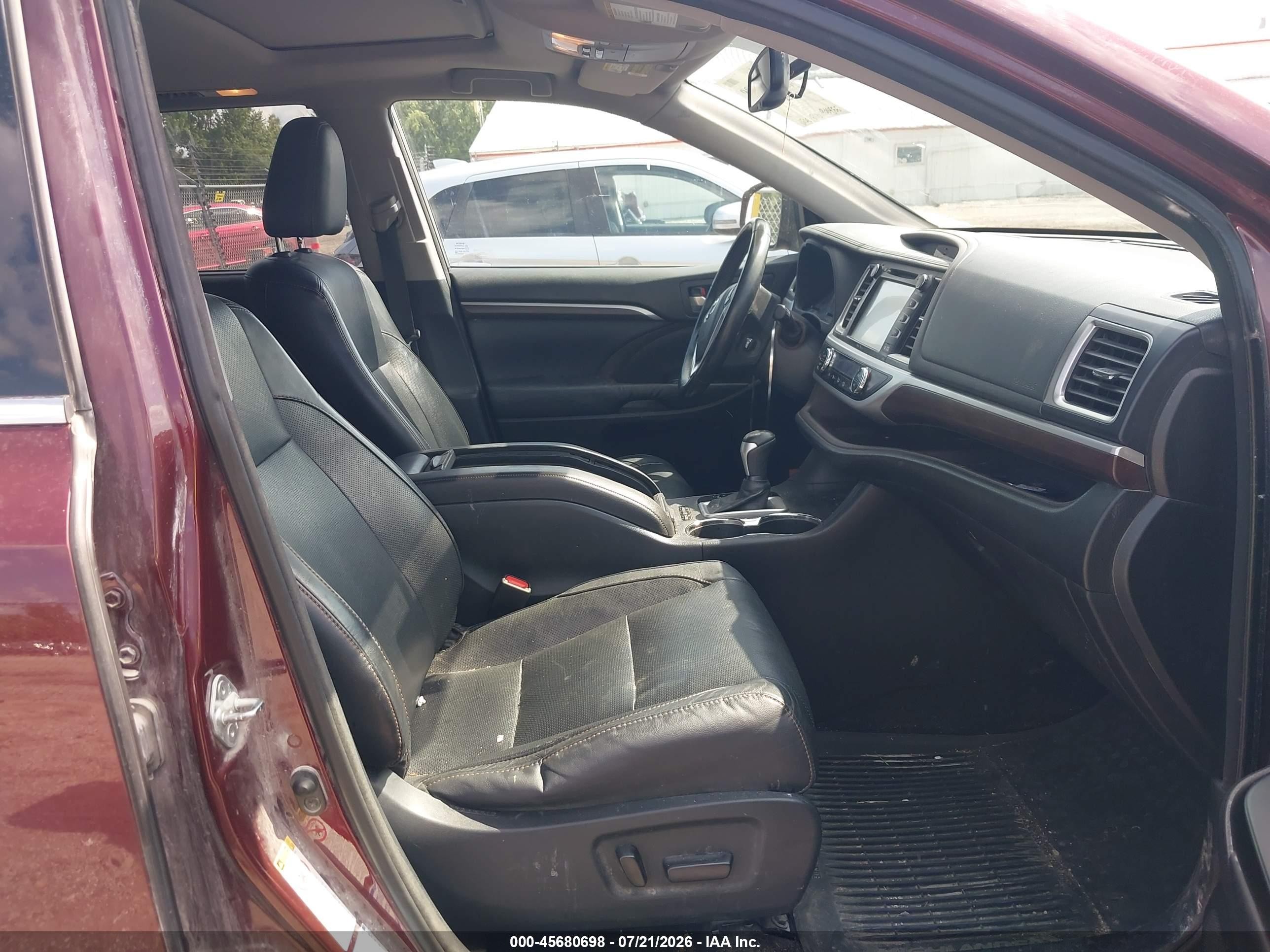 2015 Toyota Highlander Limited V6 Maroon vin: 5TDDKRFHXFS168599
