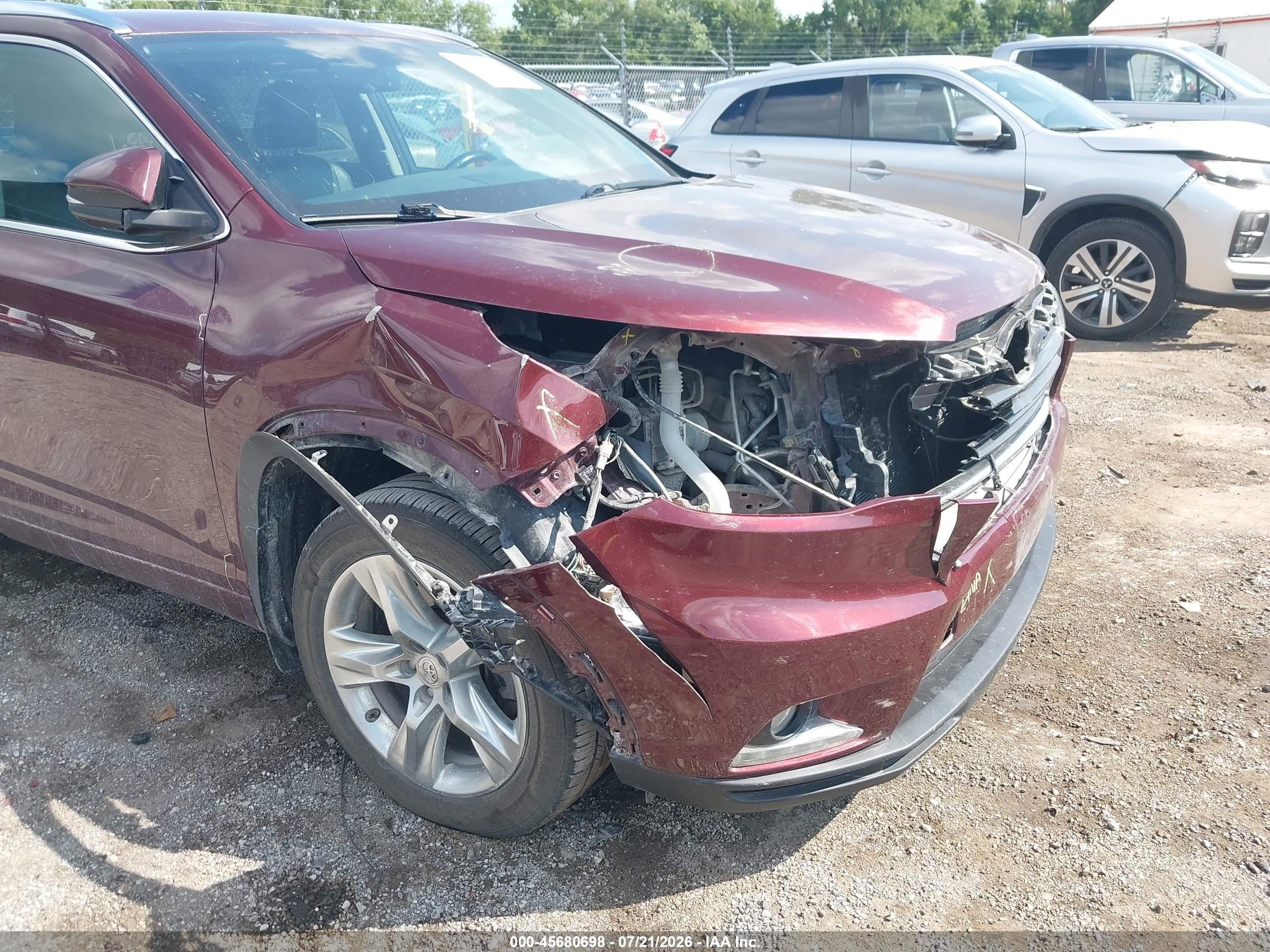 2015 Toyota Highlander Limited V6 Maroon vin: 5TDDKRFHXFS168599