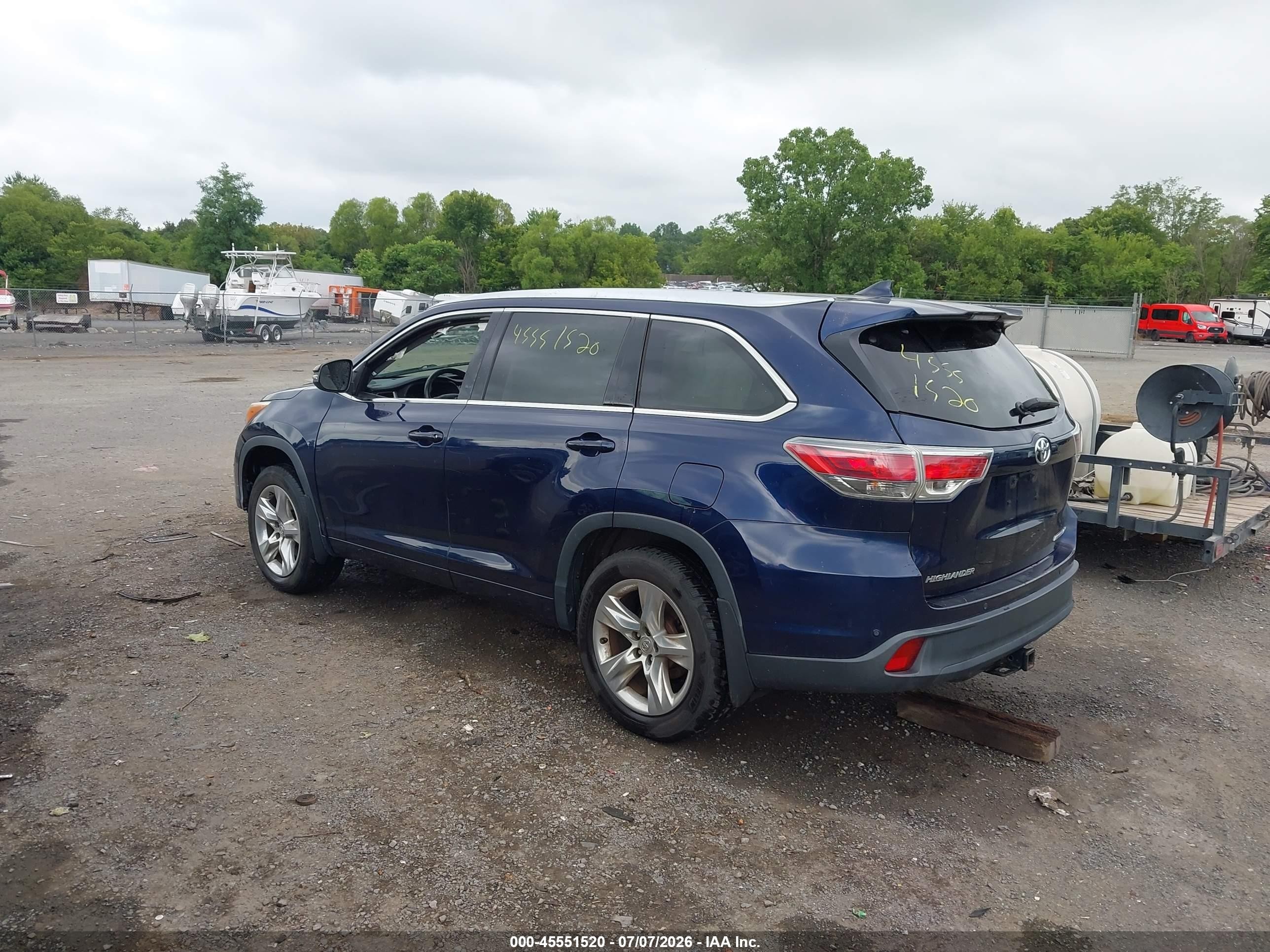 2015 Toyota Highlander Limited Platinum V6 Blue vin: 5TDDKRFHXFS185550