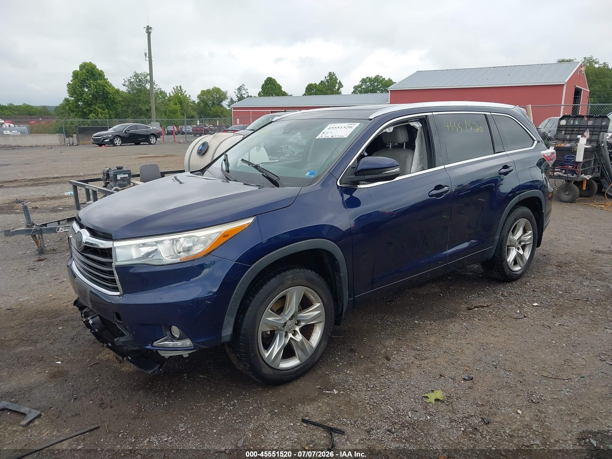 2015 Toyota Highlander Limited Platinum V6 Blue vin: 5TDDKRFHXFS185550