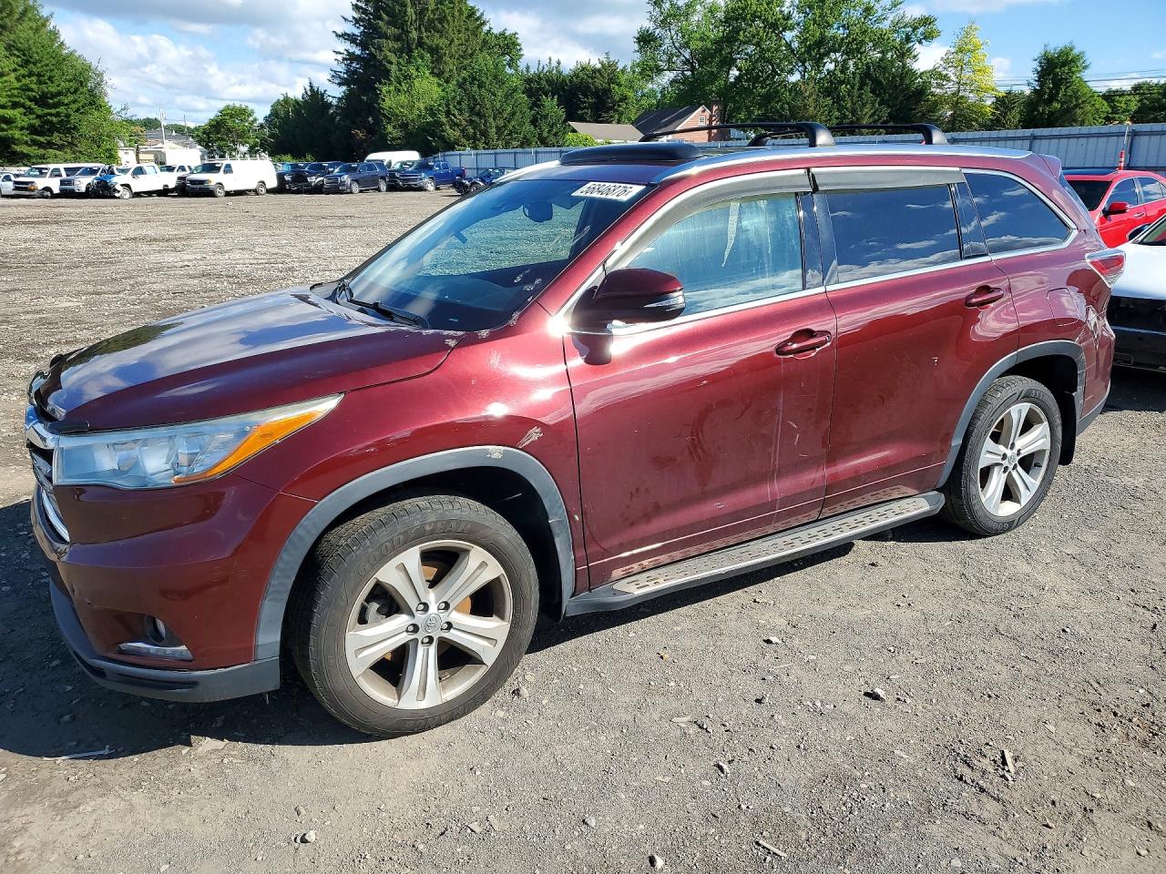 2015 Toyota Highlander Limited Red vin: 5TDDKRFHXFS201214