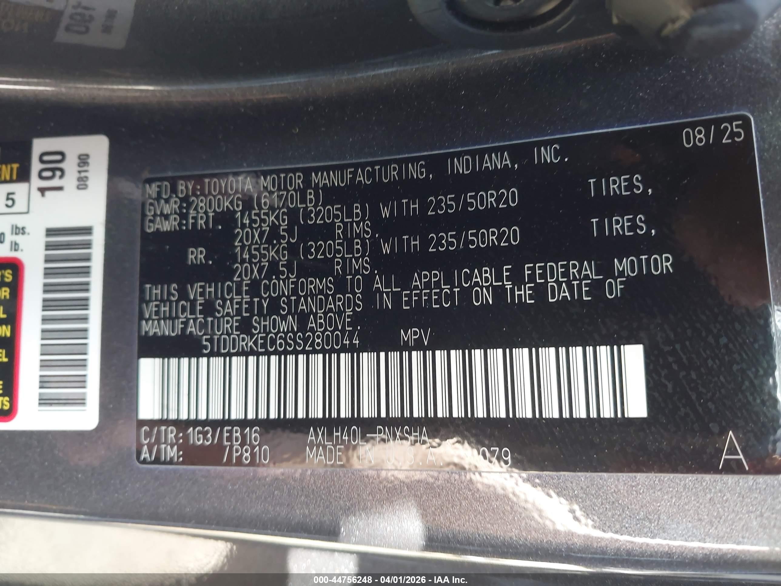 2025 Toyota Sienna Xse Gray vin: 5TDDRKEC6SS280044
