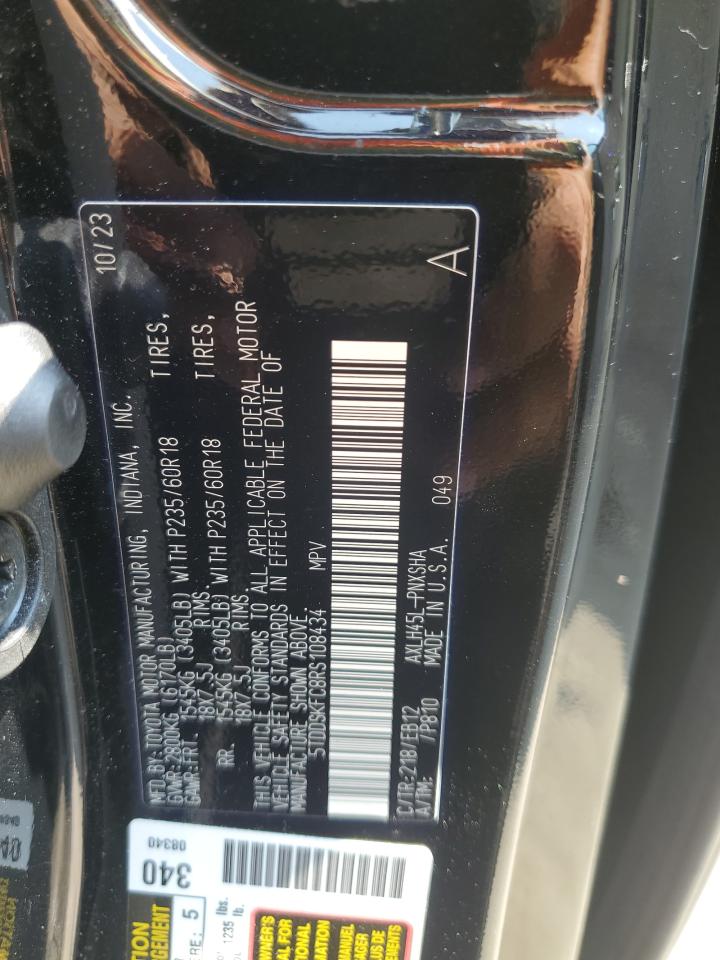 2024 Toyota Sienna Xse Black vin: 5TDDSKFC8RS108434