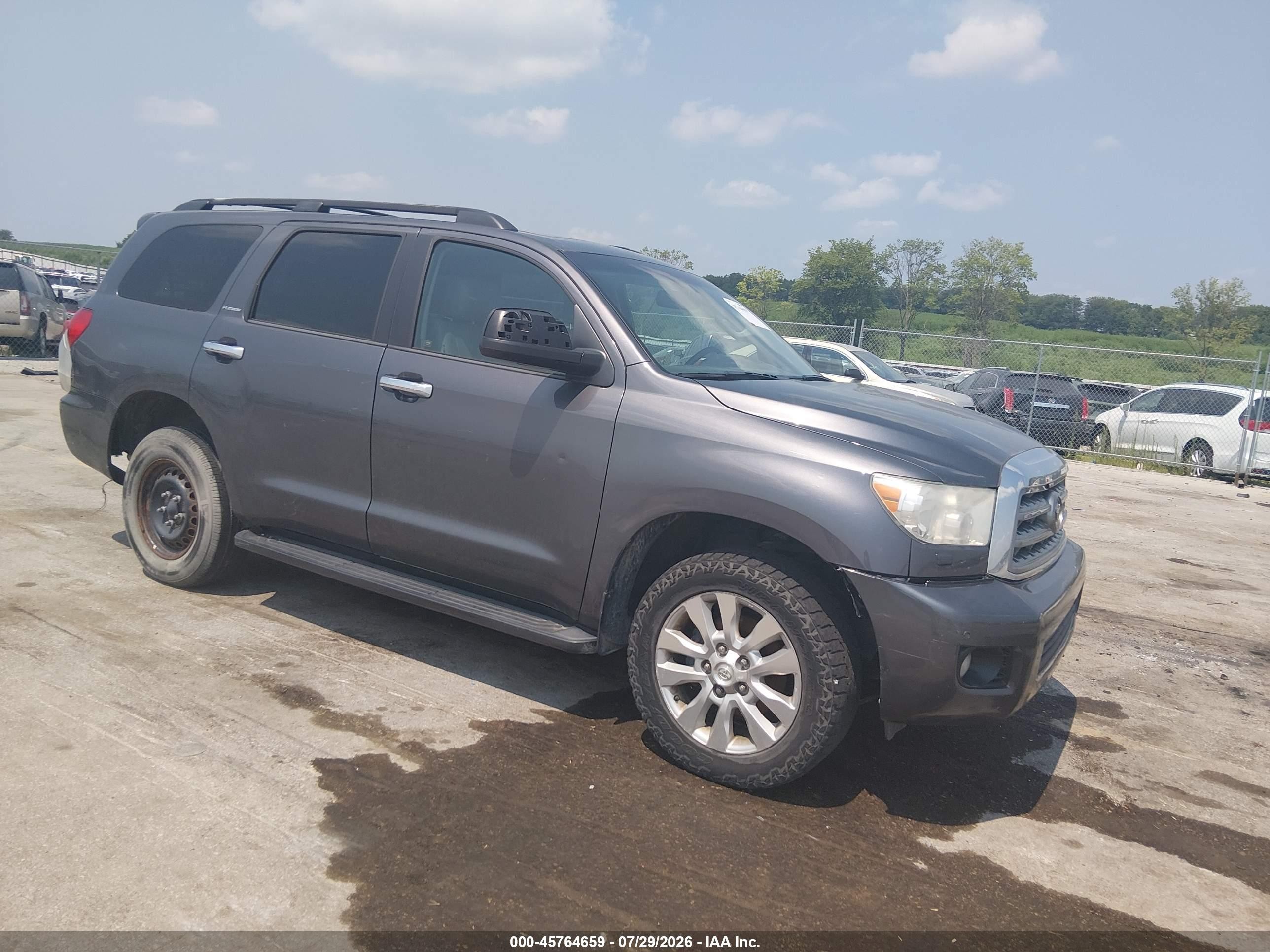 2012 Toyota Sequoia Platinum 5.7l V8 Серый vin: 5TDDW5G11CS072287