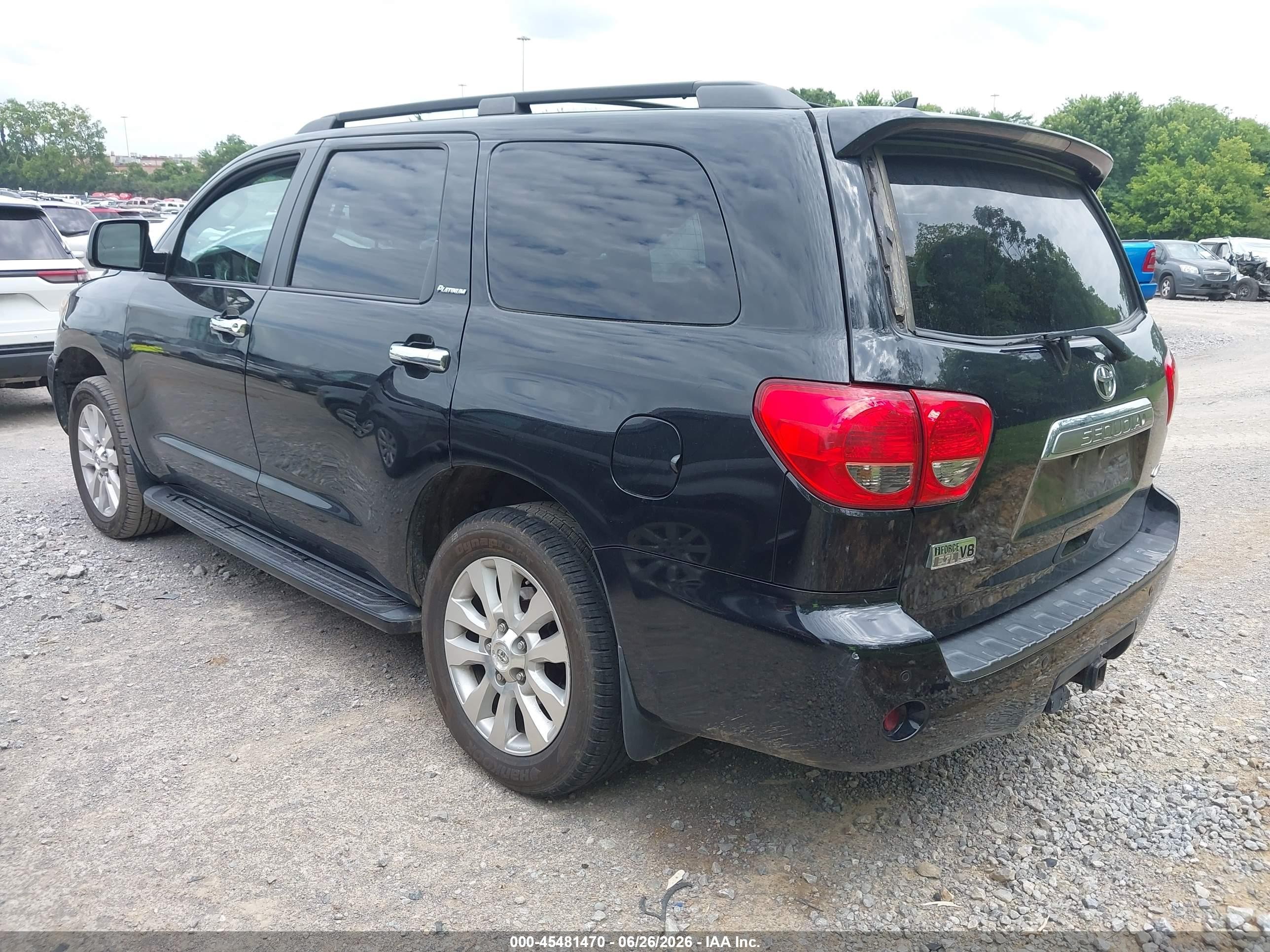 2012 Toyota Sequoia Platinum 5.7l V8 Black vin: 5TDDW5G14CS067570