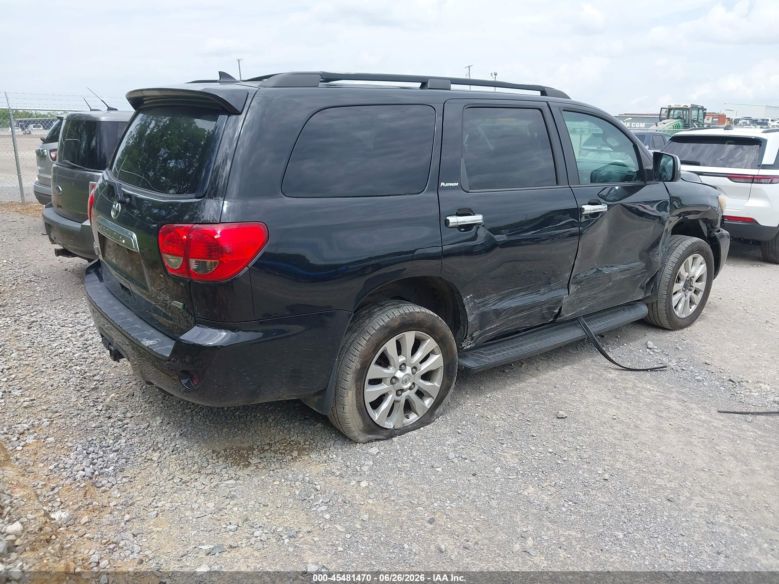 2012 Toyota Sequoia Platinum 5.7l V8 Black vin: 5TDDW5G14CS067570