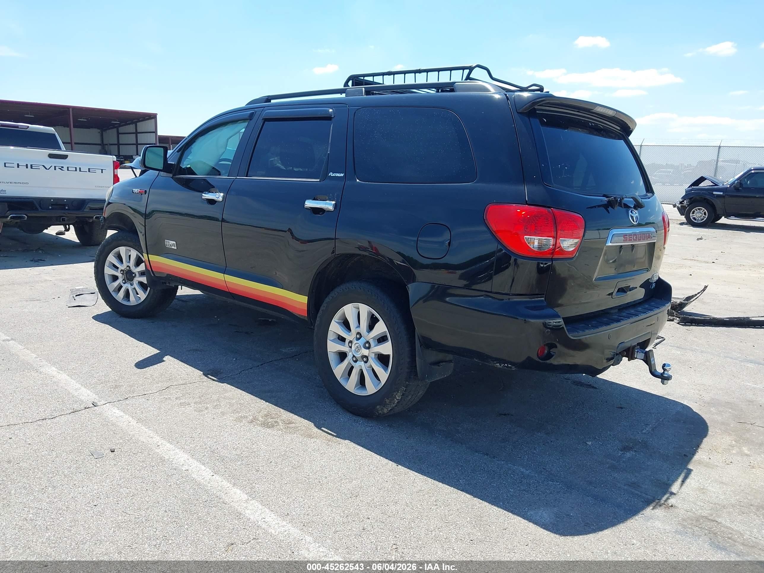 2013 Toyota Sequoia Platinum 5.7l V8 Black vin: 5TDDW5G16DS092133