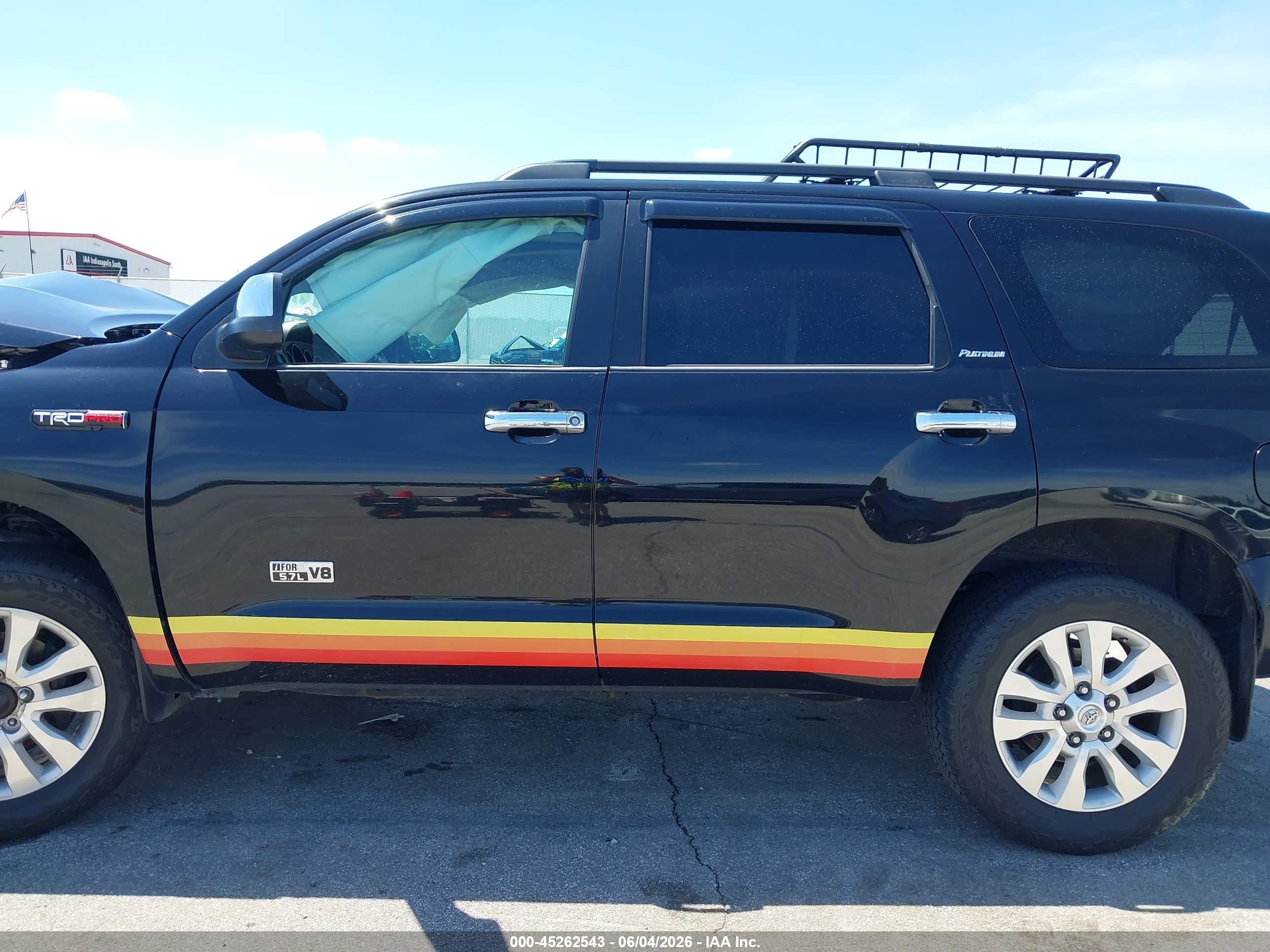 2013 Toyota Sequoia Platinum 5.7l V8 Black vin: 5TDDW5G16DS092133