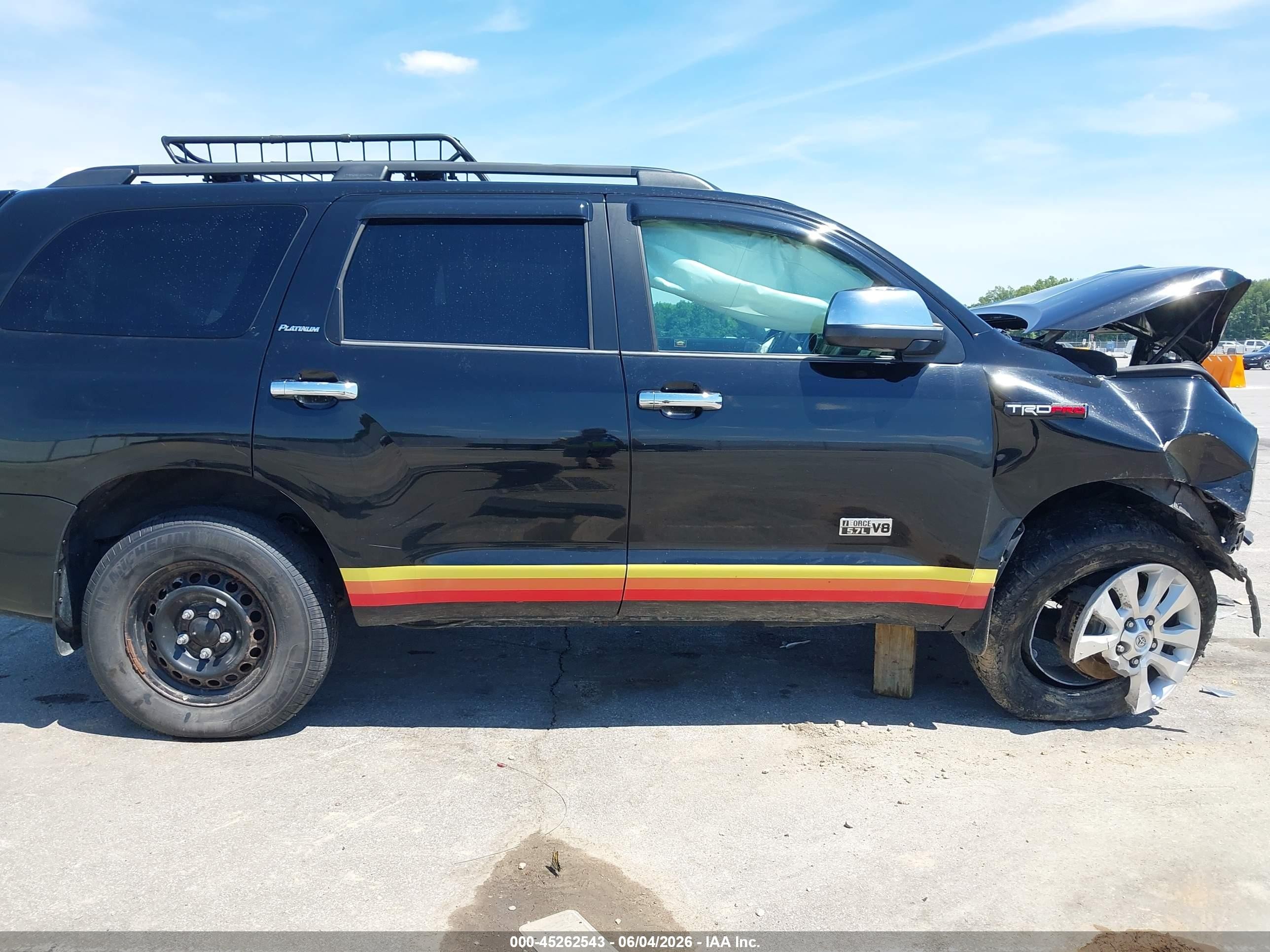 2013 Toyota Sequoia Platinum 5.7l V8 Black vin: 5TDDW5G16DS092133