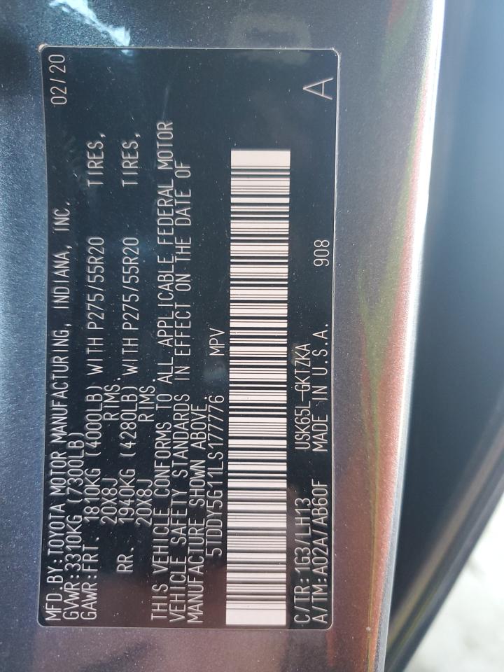 2020 Toyota Sequoia Platinum Gray vin: 5TDDY5G11LS177776
