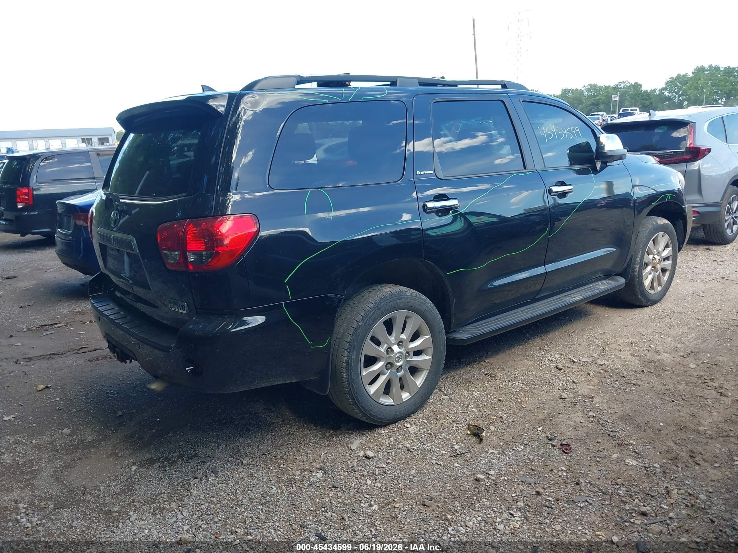 2014 Toyota Sequoia Platinum 5.7l V8 Black vin: 5TDDY5G12ES093503