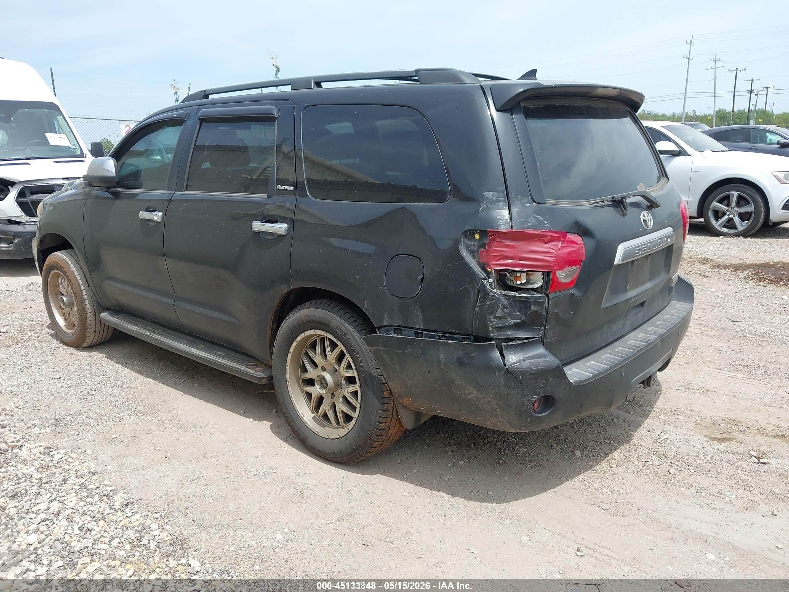 2012 Toyota Sequoia Platinum 5.7l V8 Black vin: 5TDDY5G18CS072507