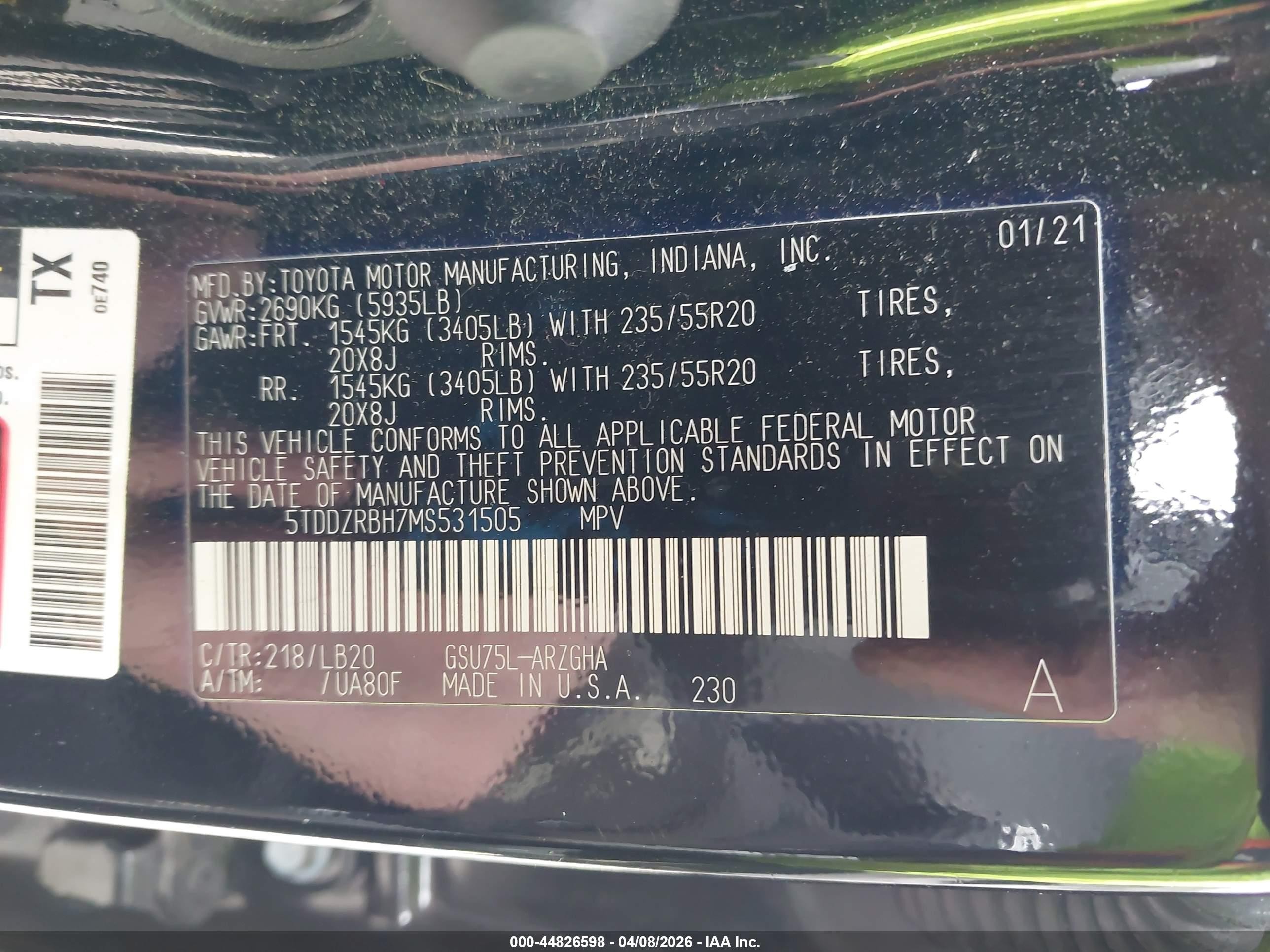 2021 Toyota Highlander Limited Черный vin: 5TDDZRBH7MS531505