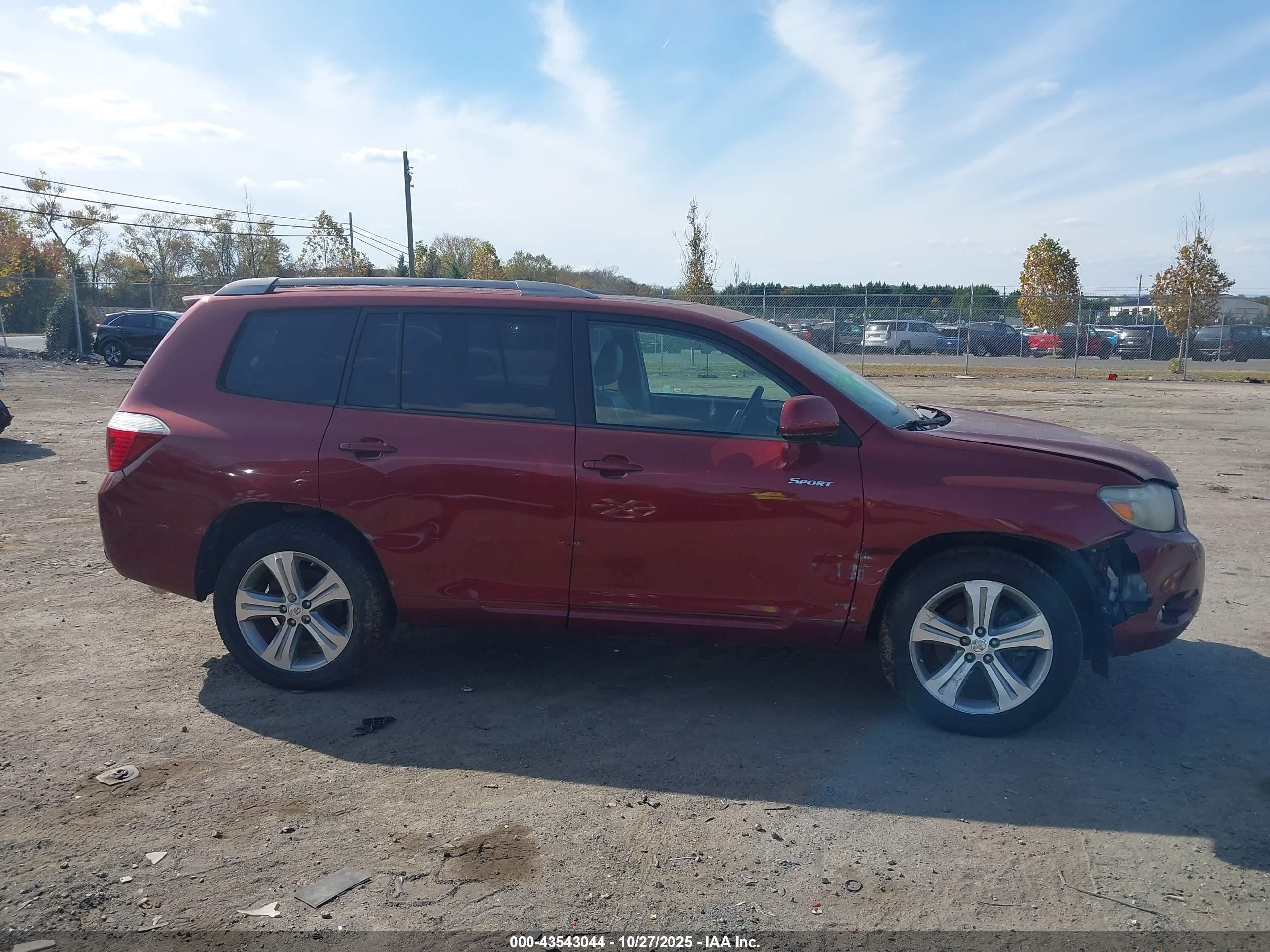 2010 Toyota Highlander Sport V6 Red vin: 5TDEK3EH3AS003294