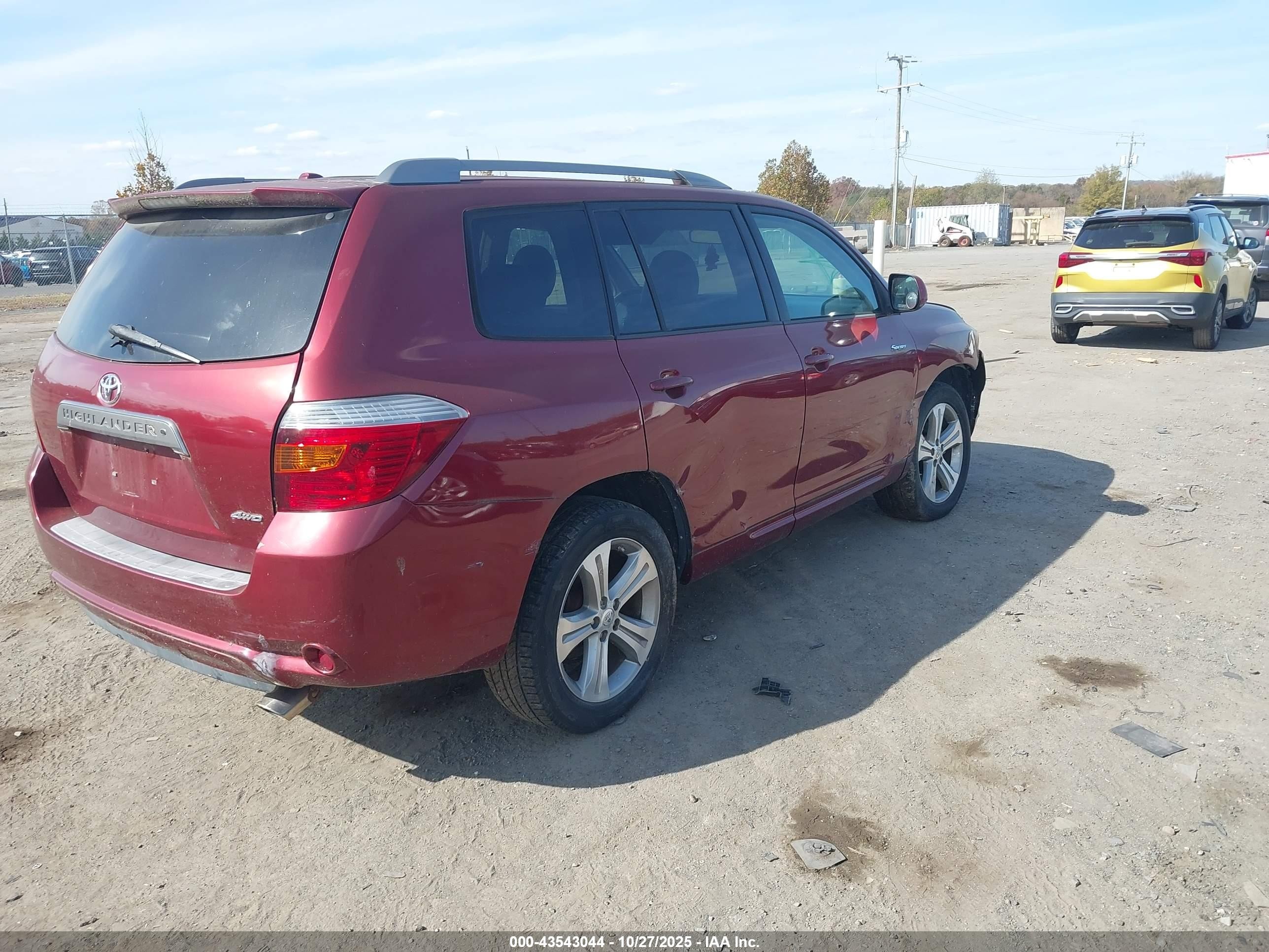2010 Toyota Highlander Sport V6 Red vin: 5TDEK3EH3AS003294