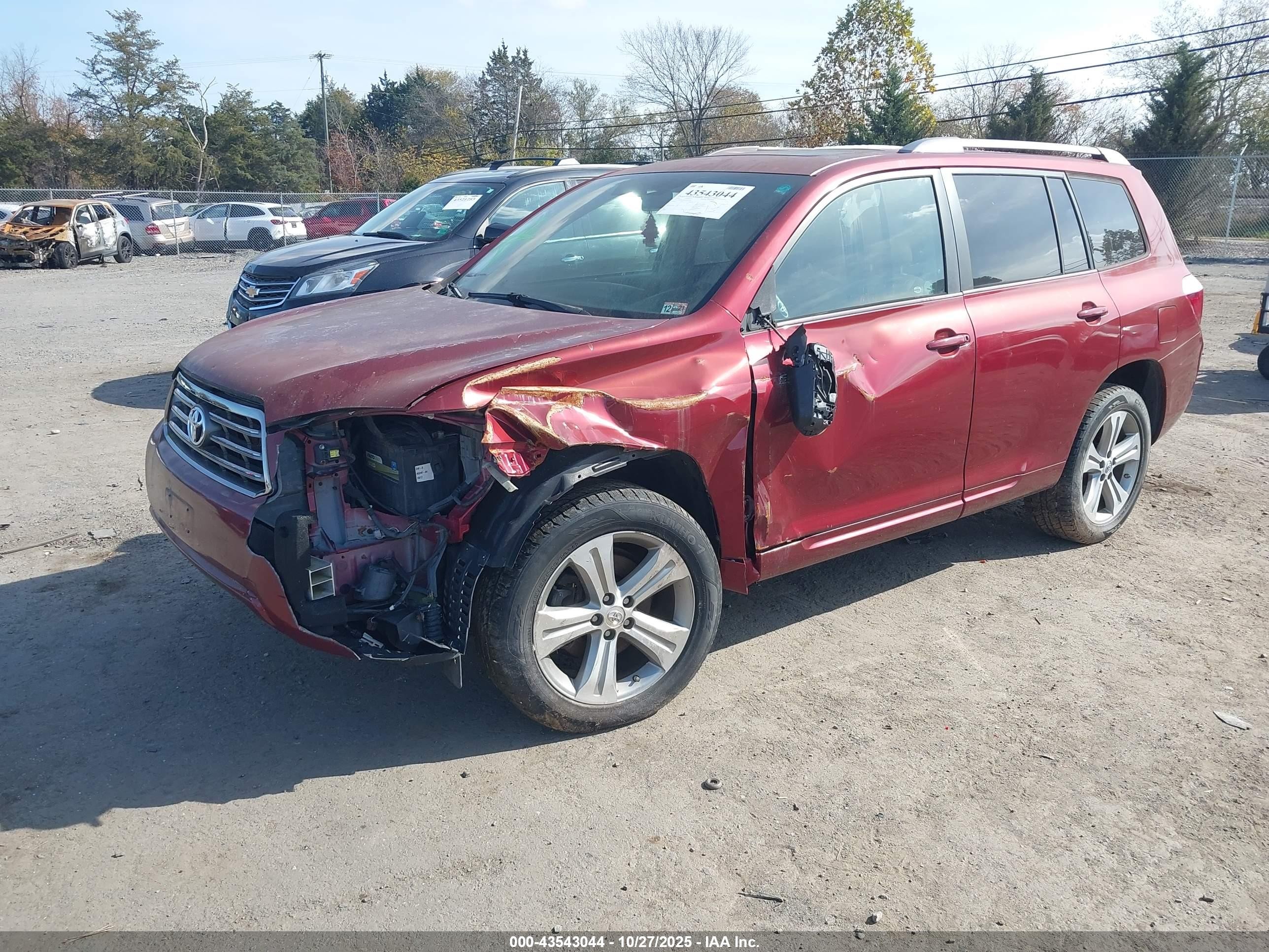 2010 Toyota Highlander Sport V6 Red vin: 5TDEK3EH3AS003294