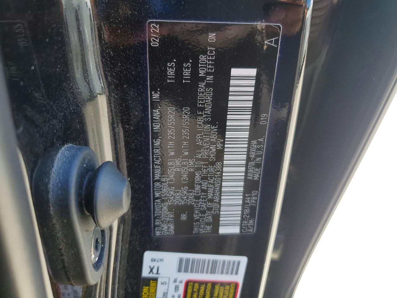 2022 Toyota Highlander Hybrid Platinum Черный vin: 5TDFARAH4NS014388