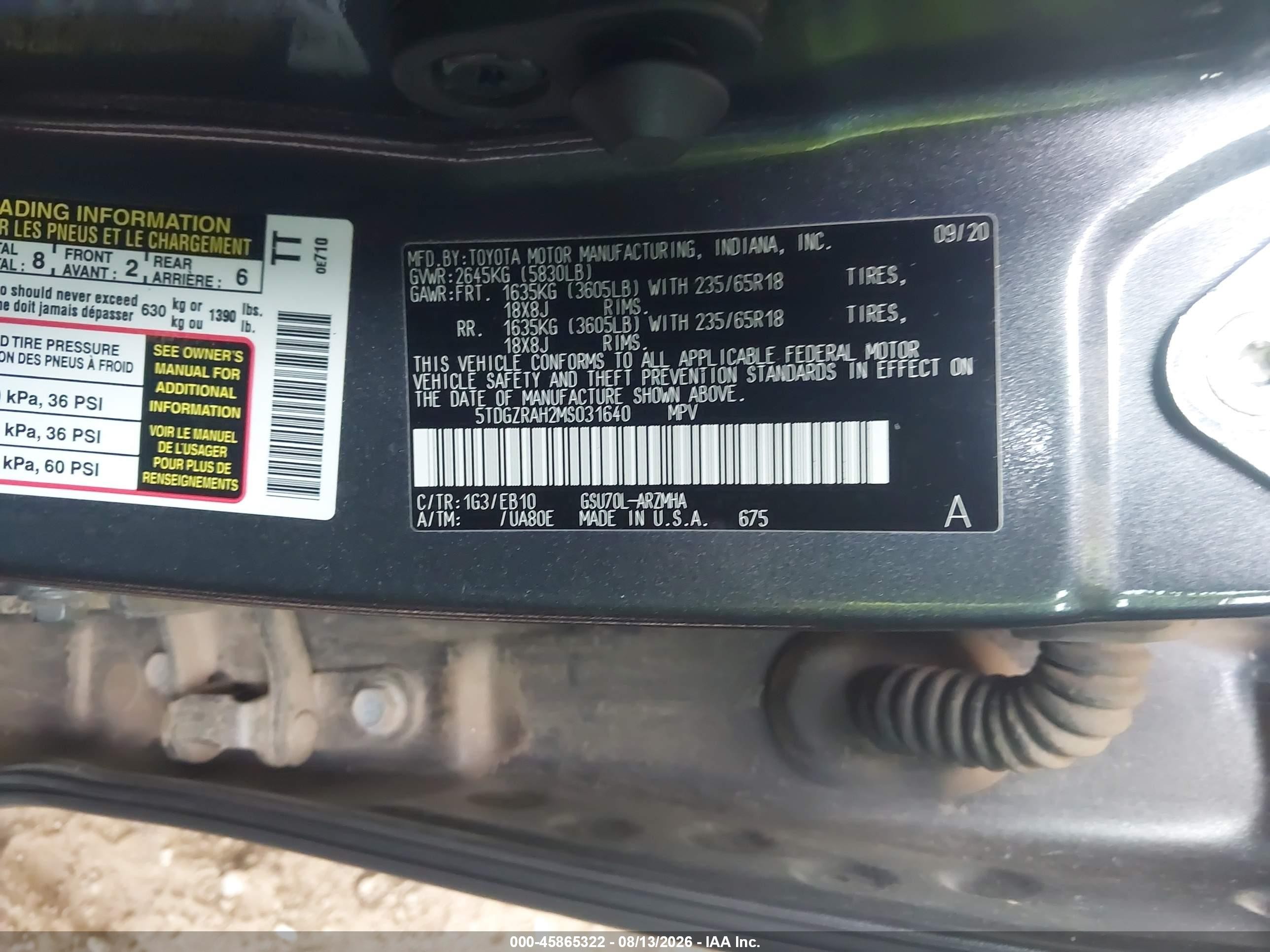 2021 Toyota Highlander Xle Gray vin: 5TDGZRAH2MS031640