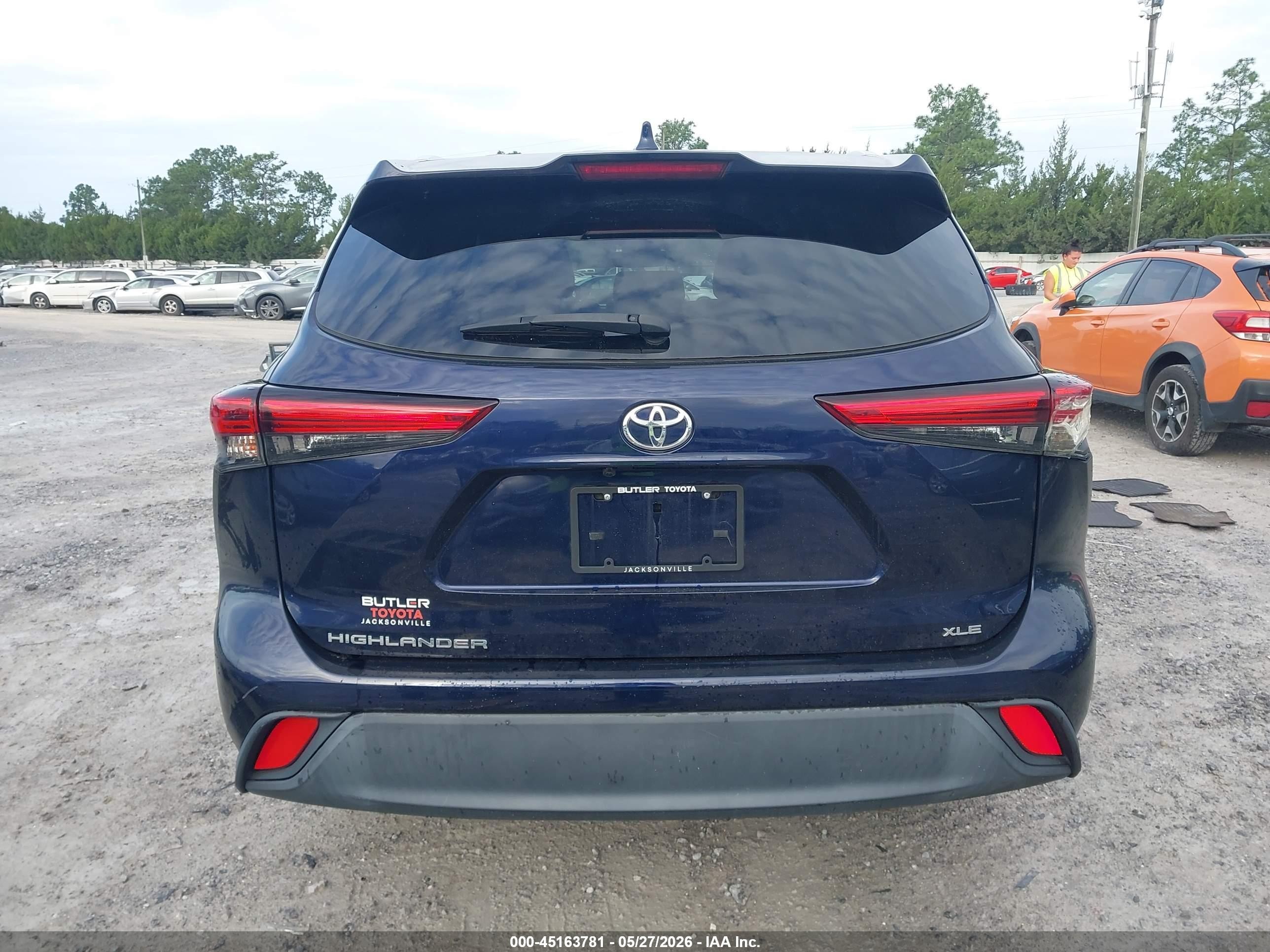 2022 Toyota Highlander Xle Синий vin: 5TDGZRAHXNS540845