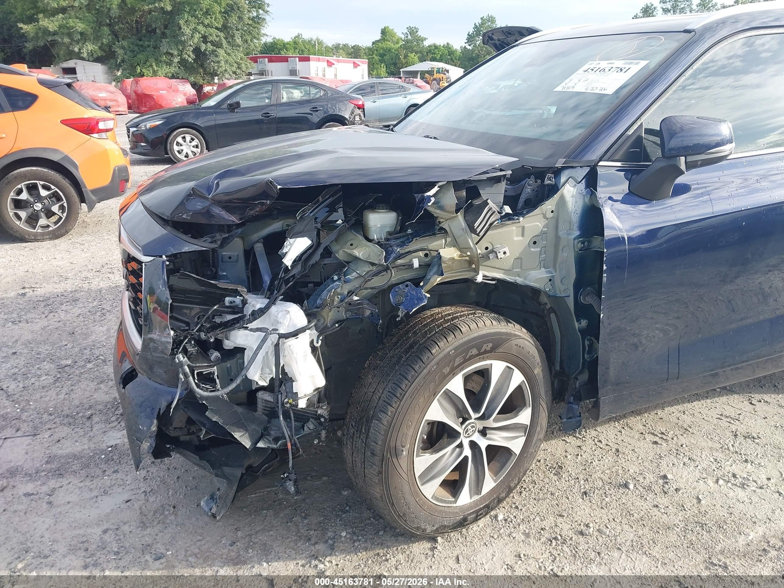 2022 Toyota Highlander Xle Синий vin: 5TDGZRAHXNS540845