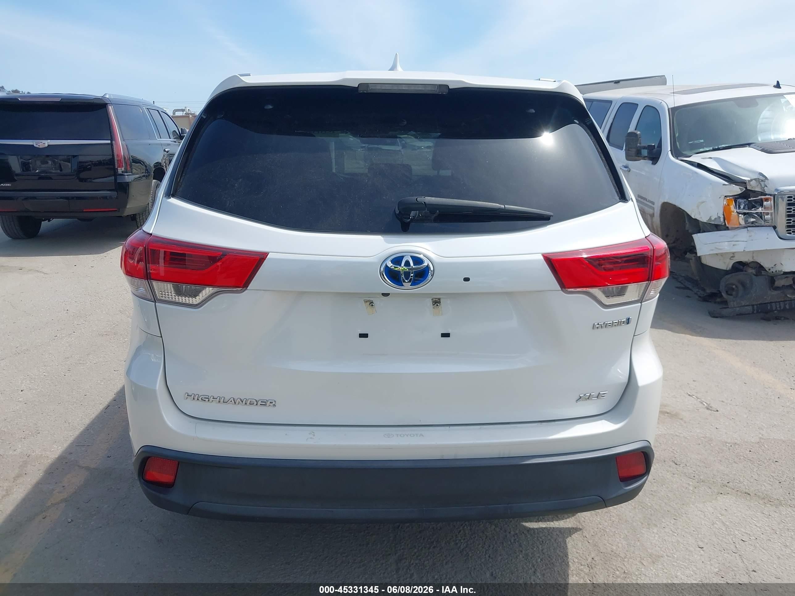 2018 Toyota Highlander Hybrid Xle Белый vin: 5TDJGRFH7JS042293