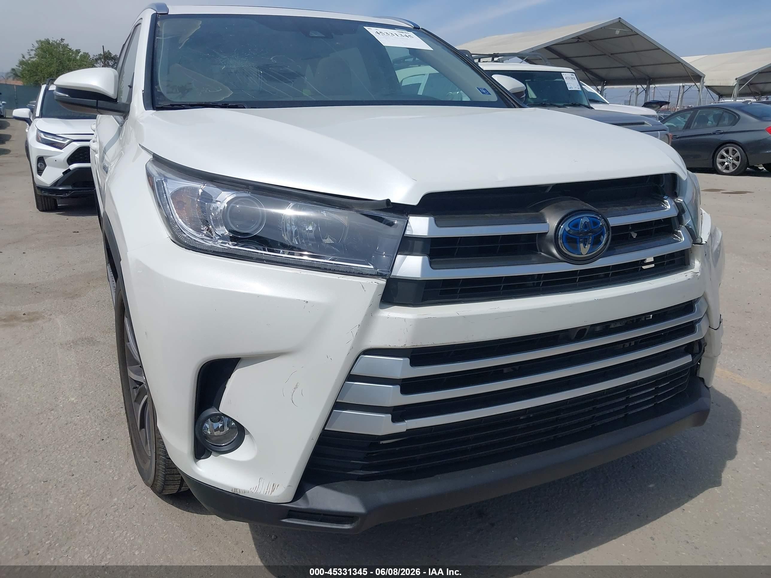 2018 Toyota Highlander Hybrid Xle Белый vin: 5TDJGRFH7JS042293