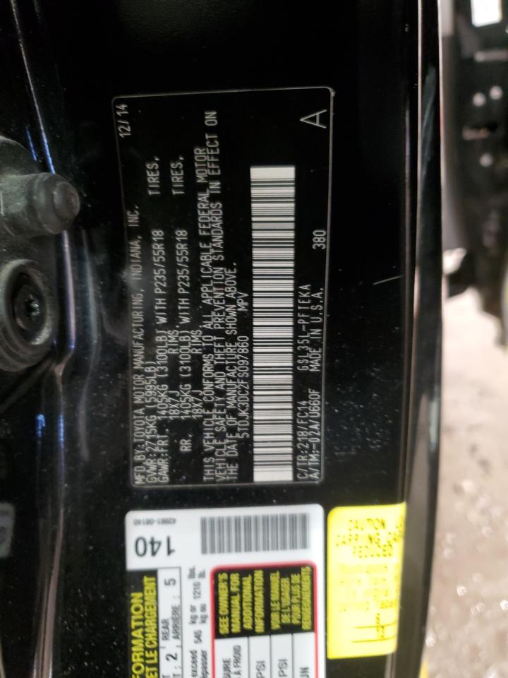 2015 Toyota Sienna Le Желтый vin: 5TDJK3DC2FS097860