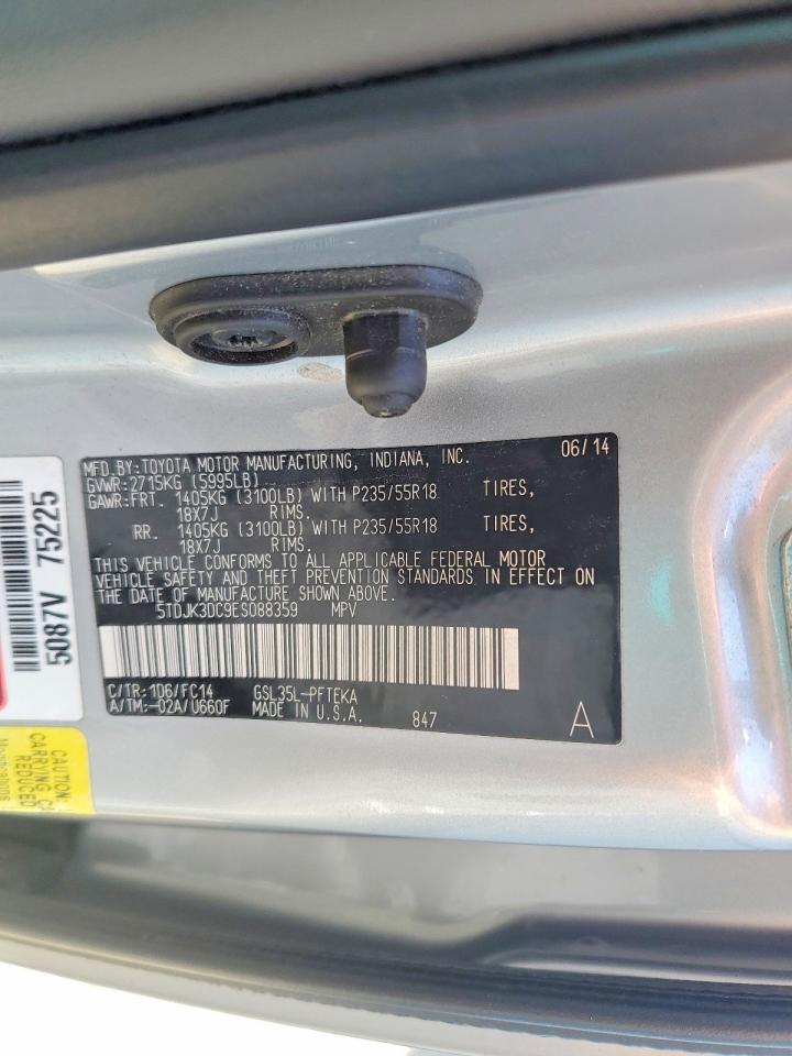 2014 Toyota Sienna Le Silver vin: 5TDJK3DC9ES088359
