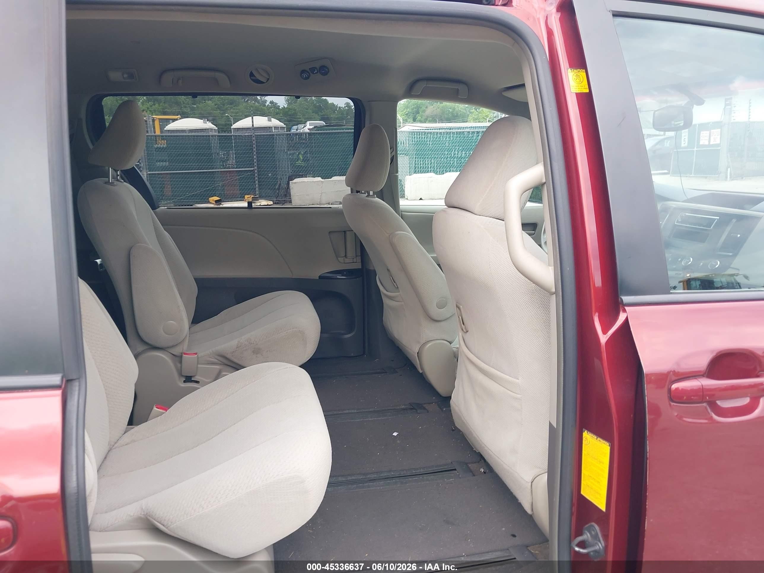 2012 Toyota Sienna Le 7 Passenger Maroon vin: 5TDJK3DCXCS041953