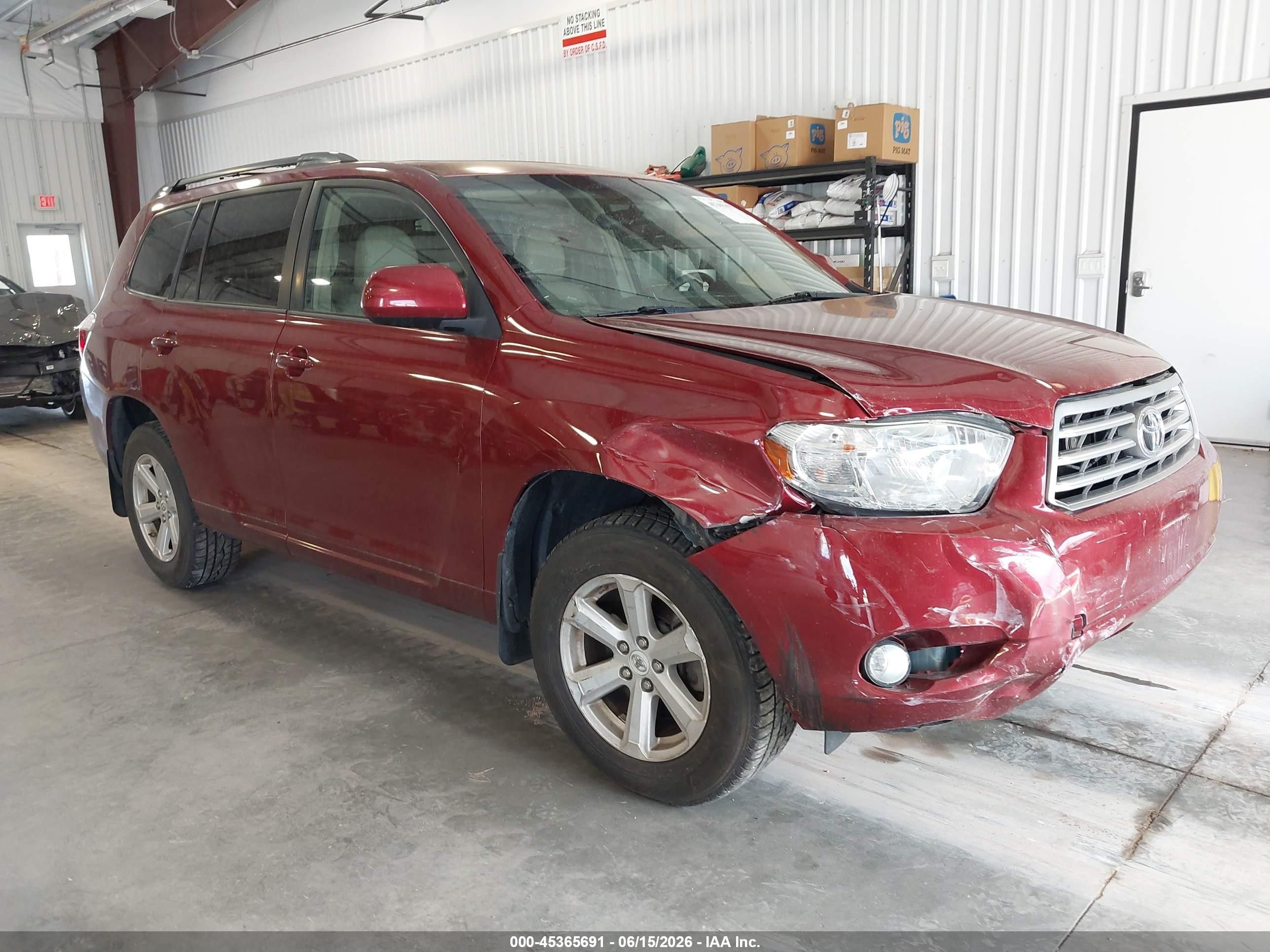 2010 Toyota Highlander Se V6 Red vin: 5TDJK3EH9AS032345