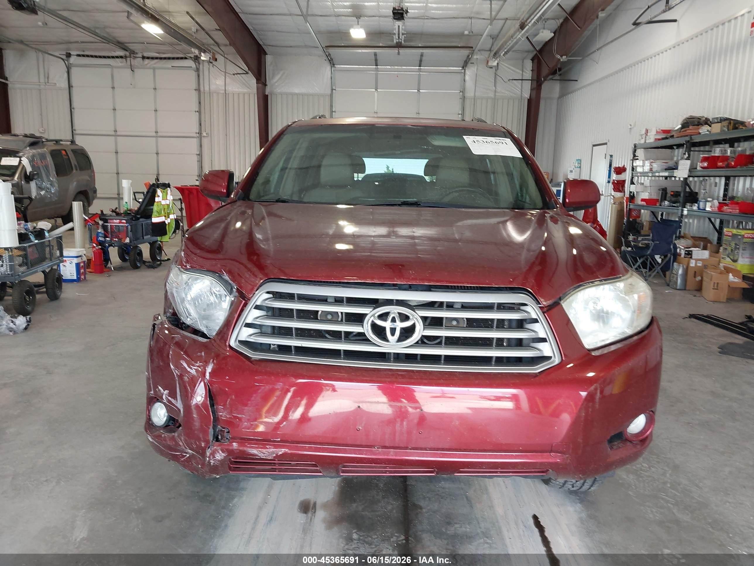 2010 Toyota Highlander Se V6 Red vin: 5TDJK3EH9AS032345