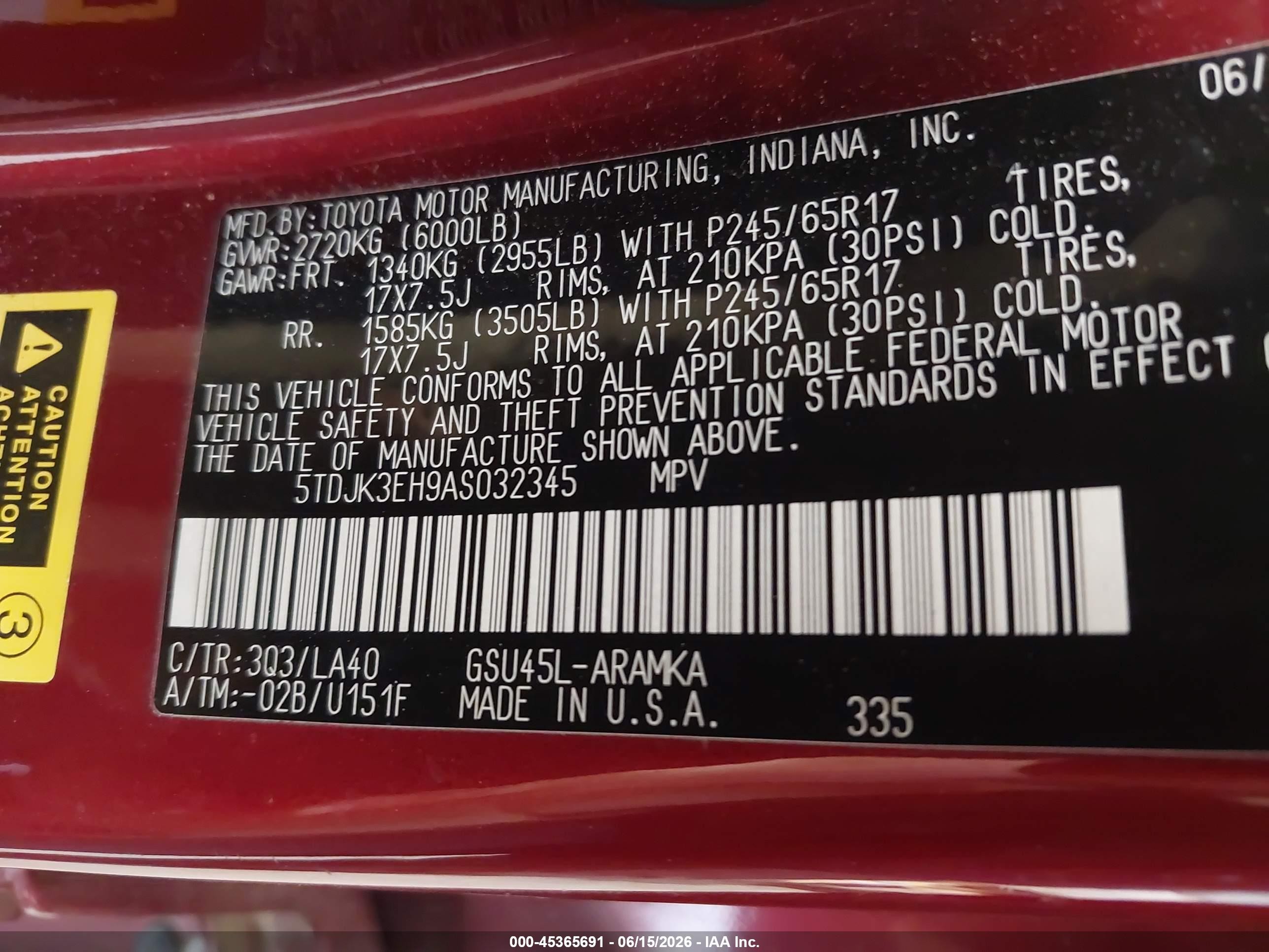 2010 Toyota Highlander Se V6 Red vin: 5TDJK3EH9AS032345