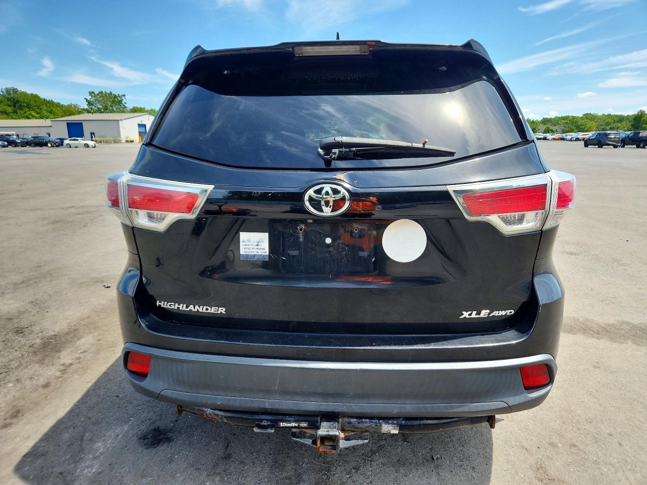 2014 Toyota Highlander Xle Black vin: 5TDJKRFH0ES035920