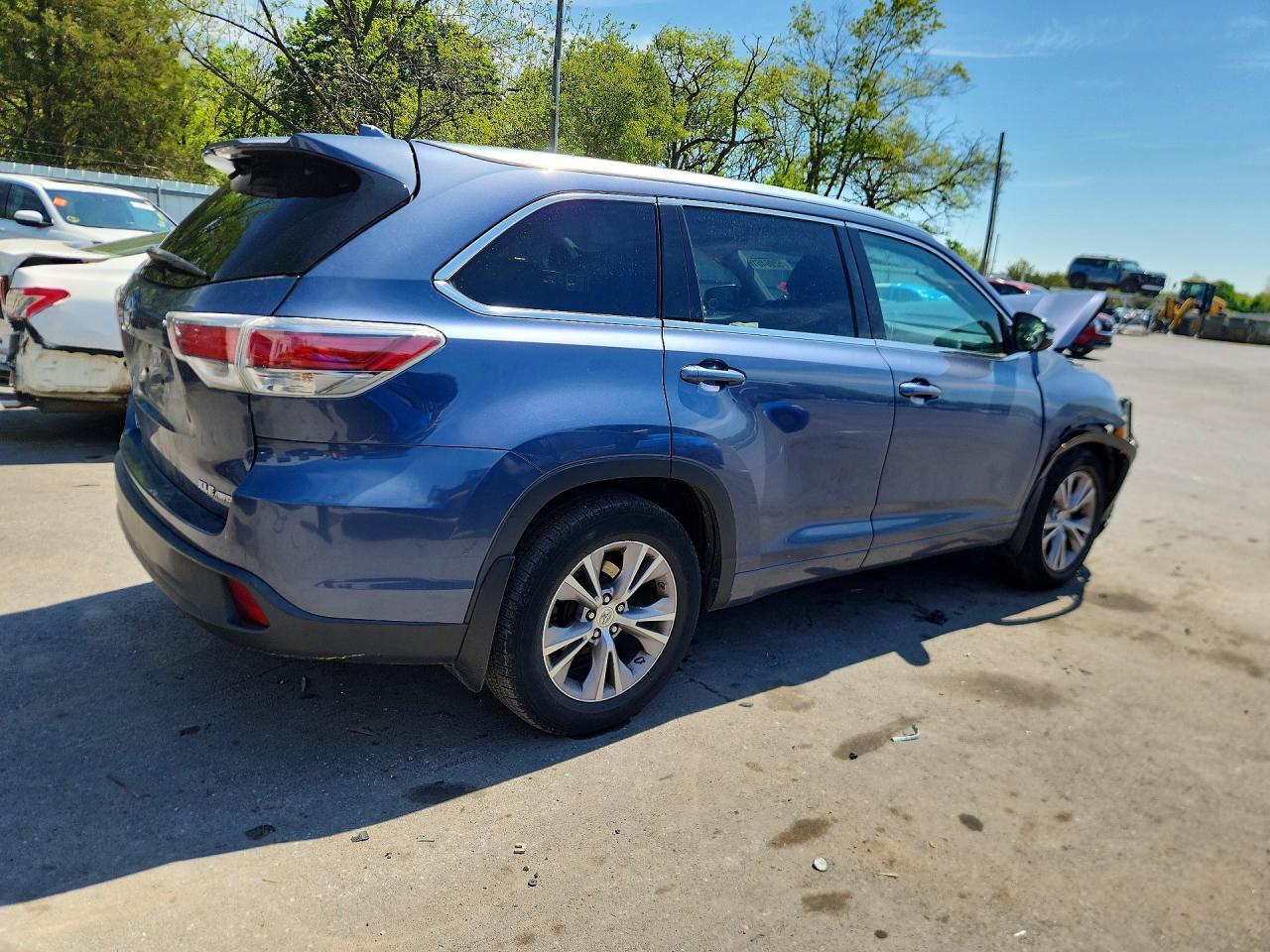 2014 Toyota Highlander Xle Blue vin: 5TDJKRFH0ES042009