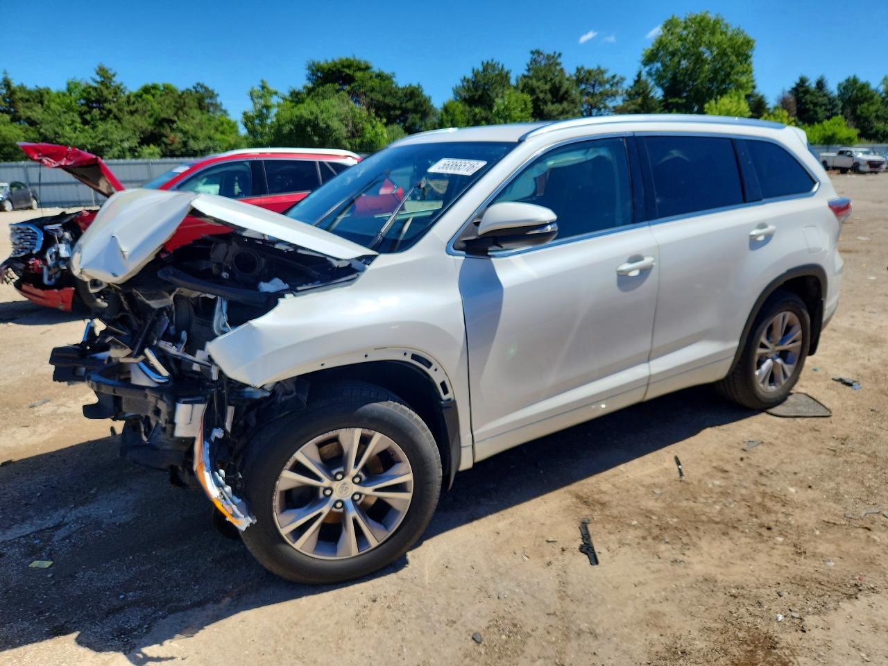 2015 Toyota Highlander Xle White vin: 5TDJKRFH0FS115011