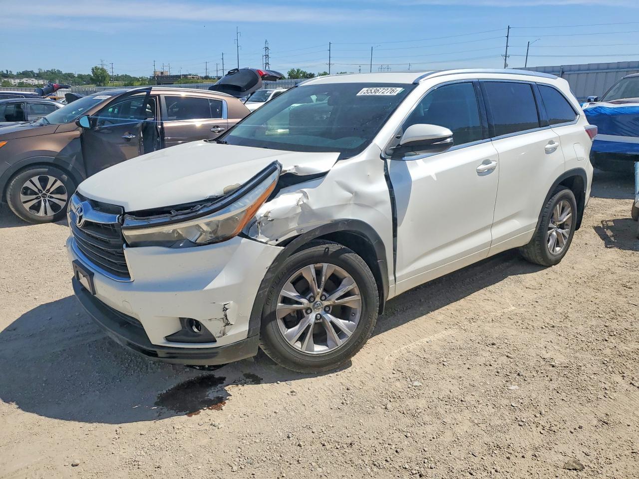 2015 Toyota Highlander Xle White vin: 5TDJKRFH0FS145903