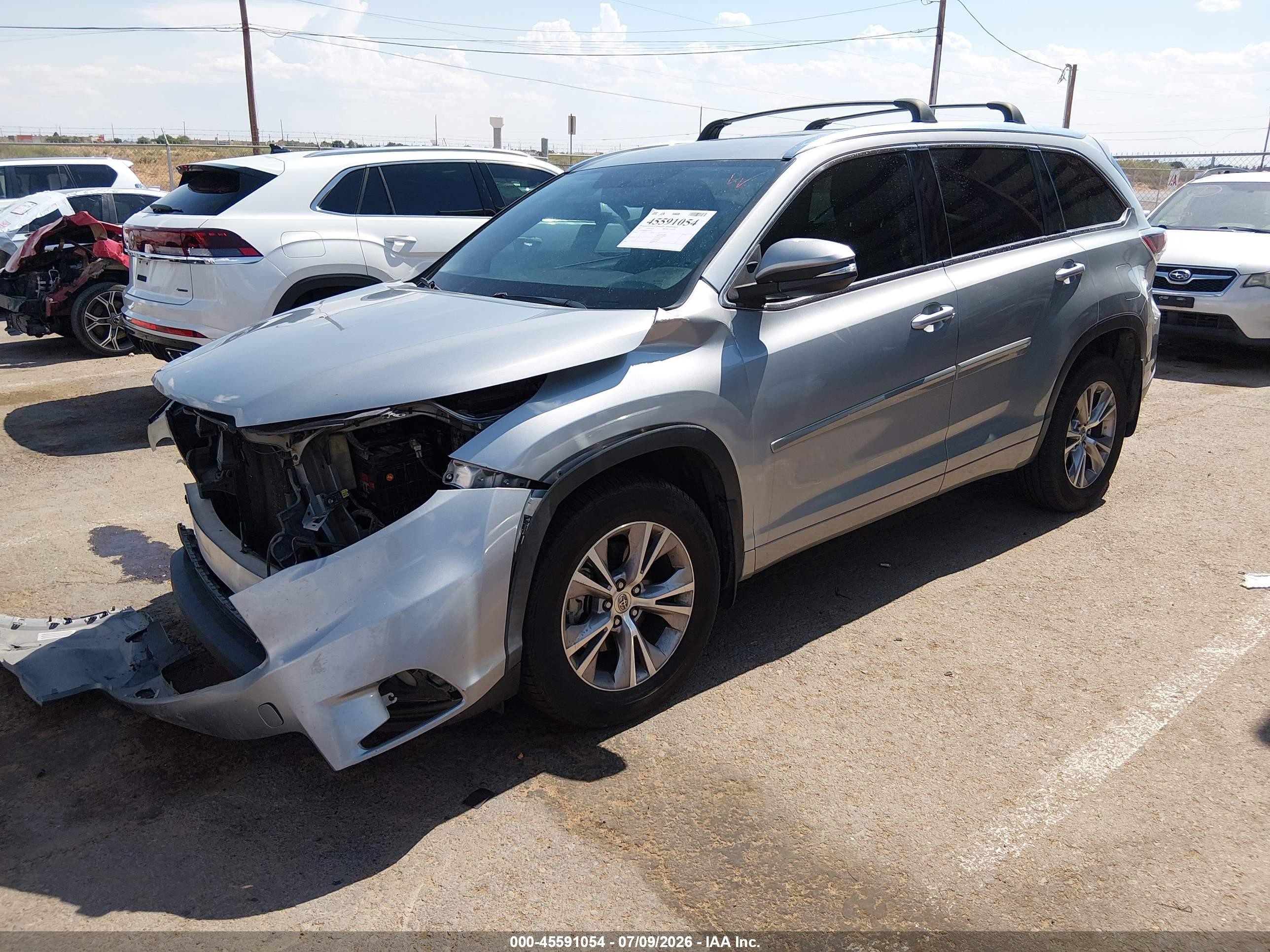 2015 Toyota Highlander Xle V6 Silver vin: 5TDJKRFH0FS183552