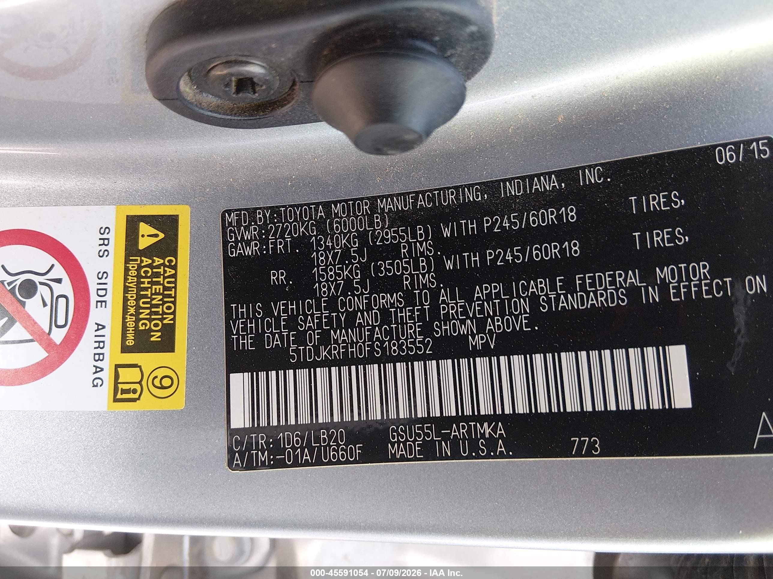 2015 Toyota Highlander Xle V6 Silver vin: 5TDJKRFH0FS183552