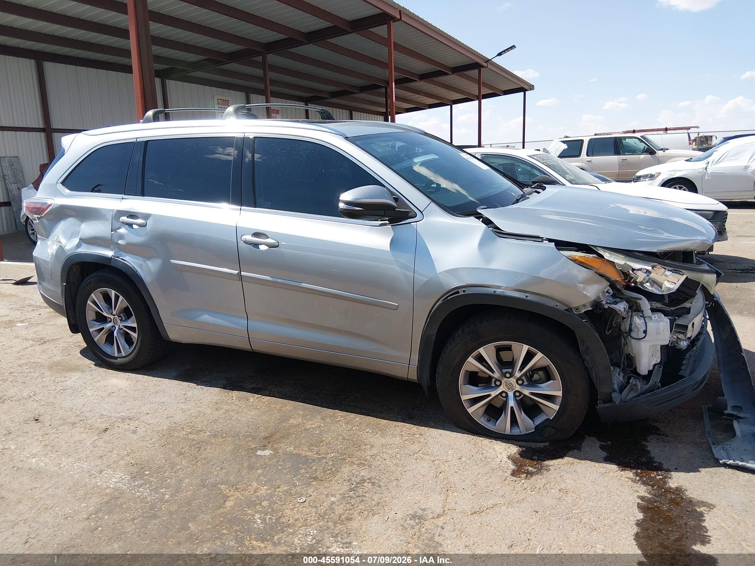 2015 Toyota Highlander Xle V6 Silver vin: 5TDJKRFH0FS183552