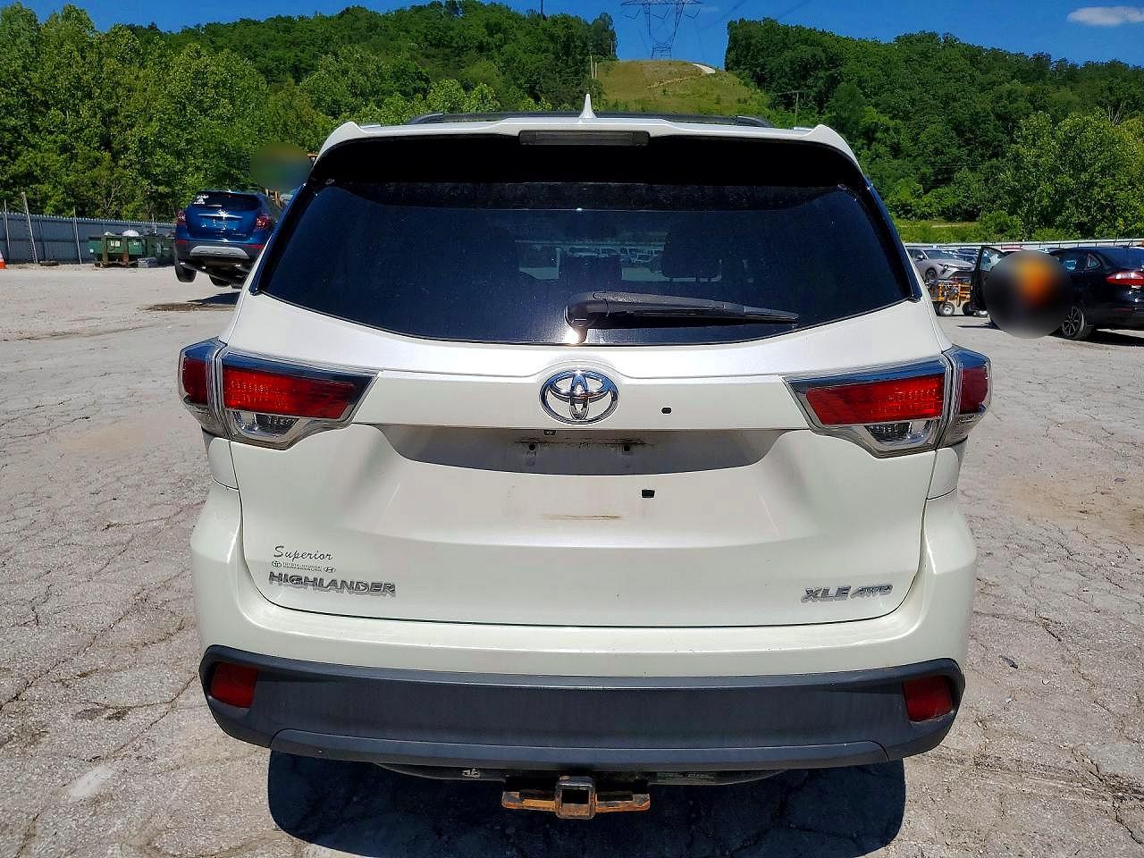 2015 Toyota Highlander Xle White vin: 5TDJKRFH0FS199721