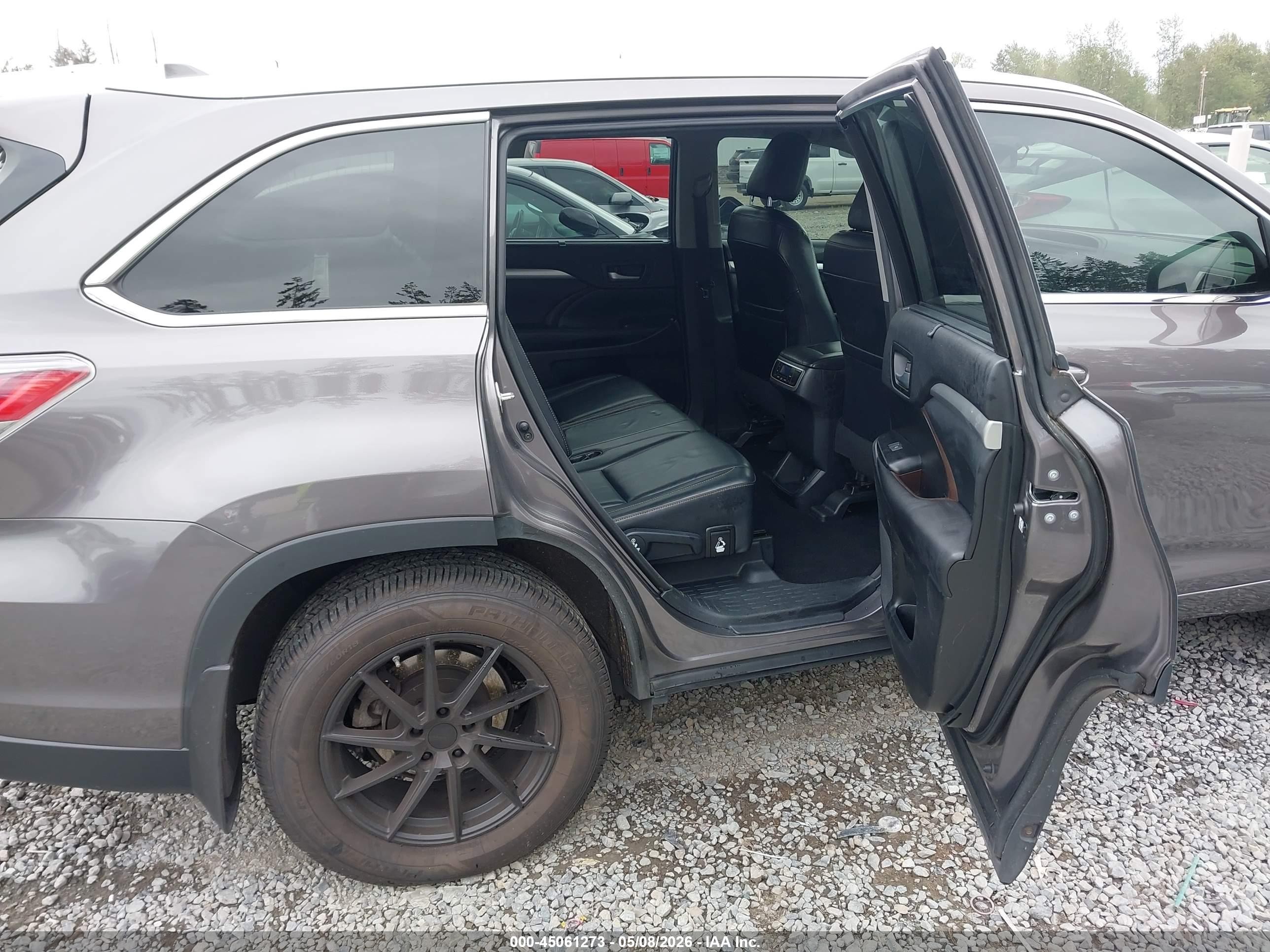 2015 Toyota Highlander Xle V6 Серый vin: 5TDJKRFH0FS210992