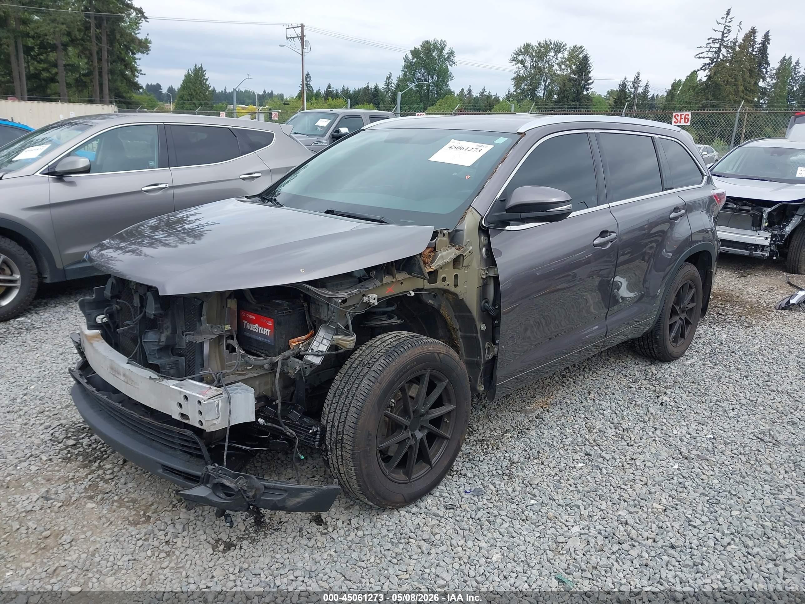 2015 Toyota Highlander Xle V6 Серый vin: 5TDJKRFH0FS210992