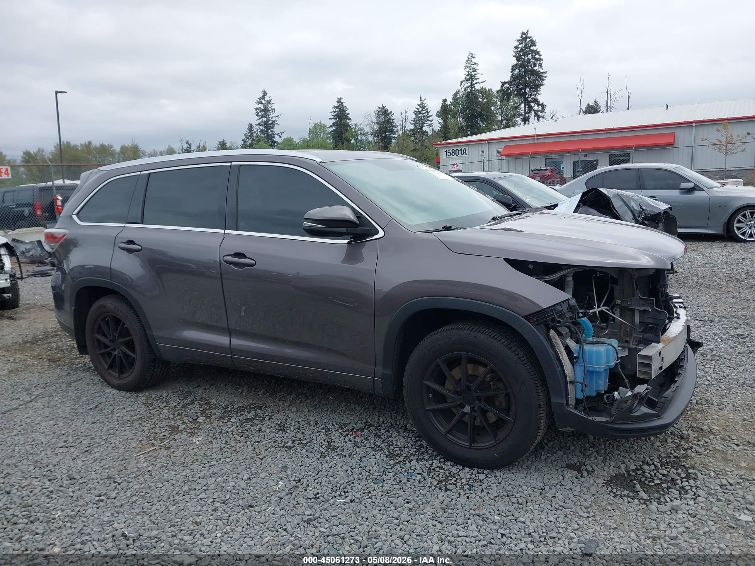 2015 Toyota Highlander Xle V6 Серый vin: 5TDJKRFH0FS210992