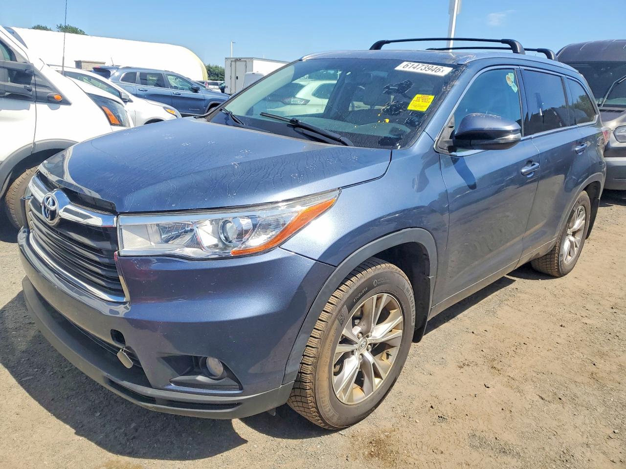 2014 Toyota Highlander Xle Blue vin: 5TDJKRFH1ES008922