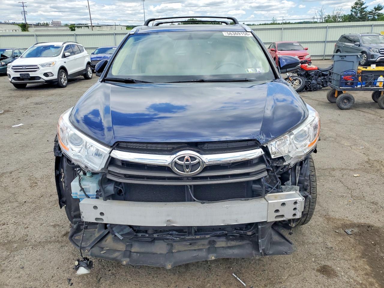 2015 Toyota Highlander Xle Blue vin: 5TDJKRFH1FS091799