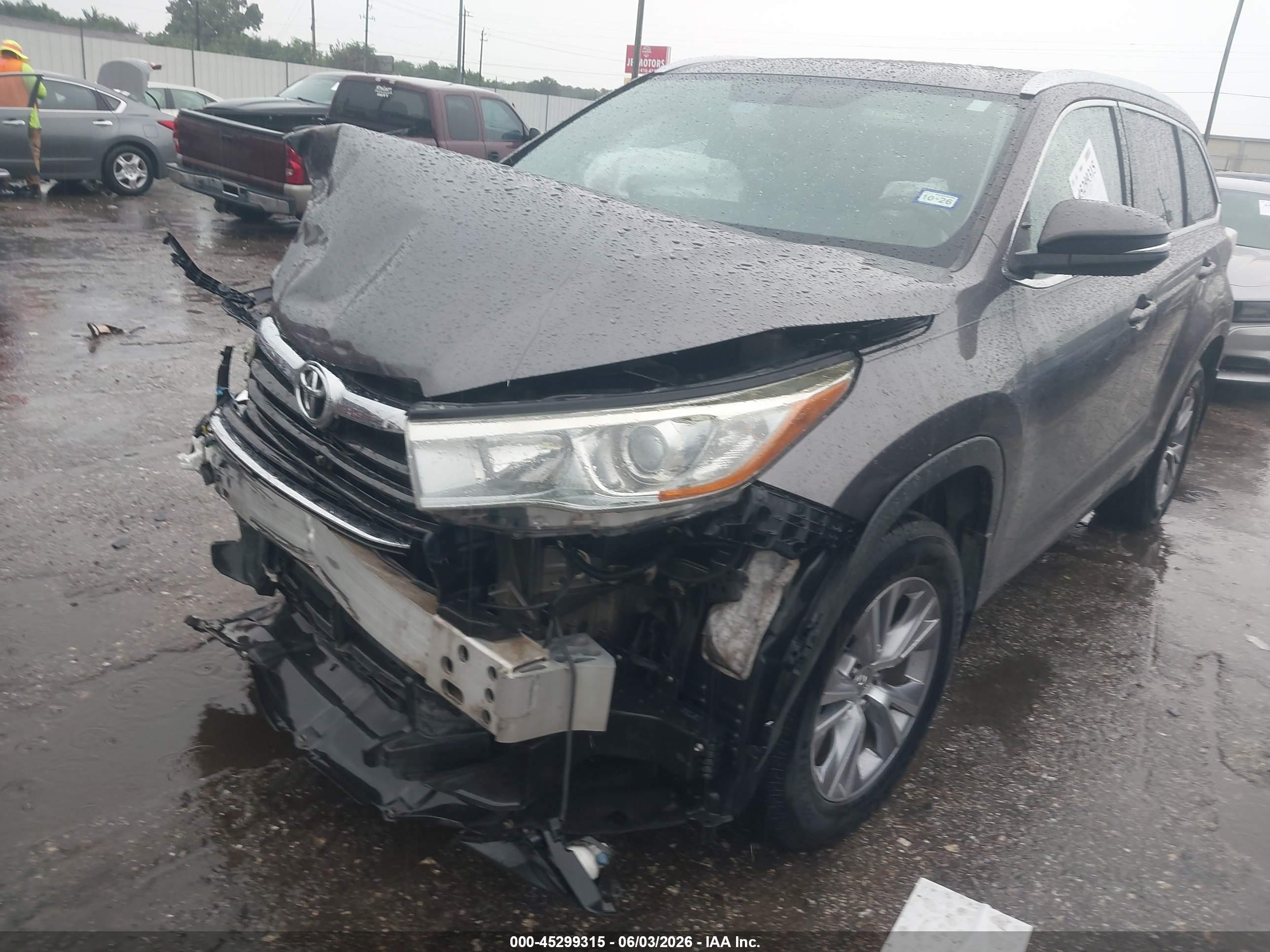 2015 Toyota Highlander Xle V6 Gray vin: 5TDJKRFH1FS150849